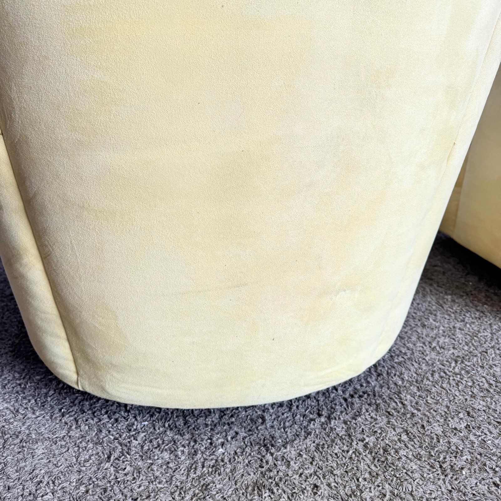 Vintage Postmodern Yellow Fabric Swivel Chairs - Pair - 10