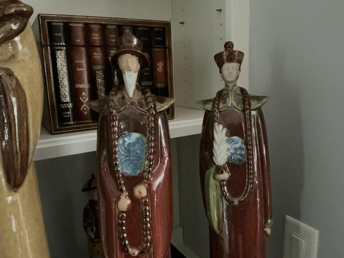 Set of Three Large Asian Pottery Statues - 10