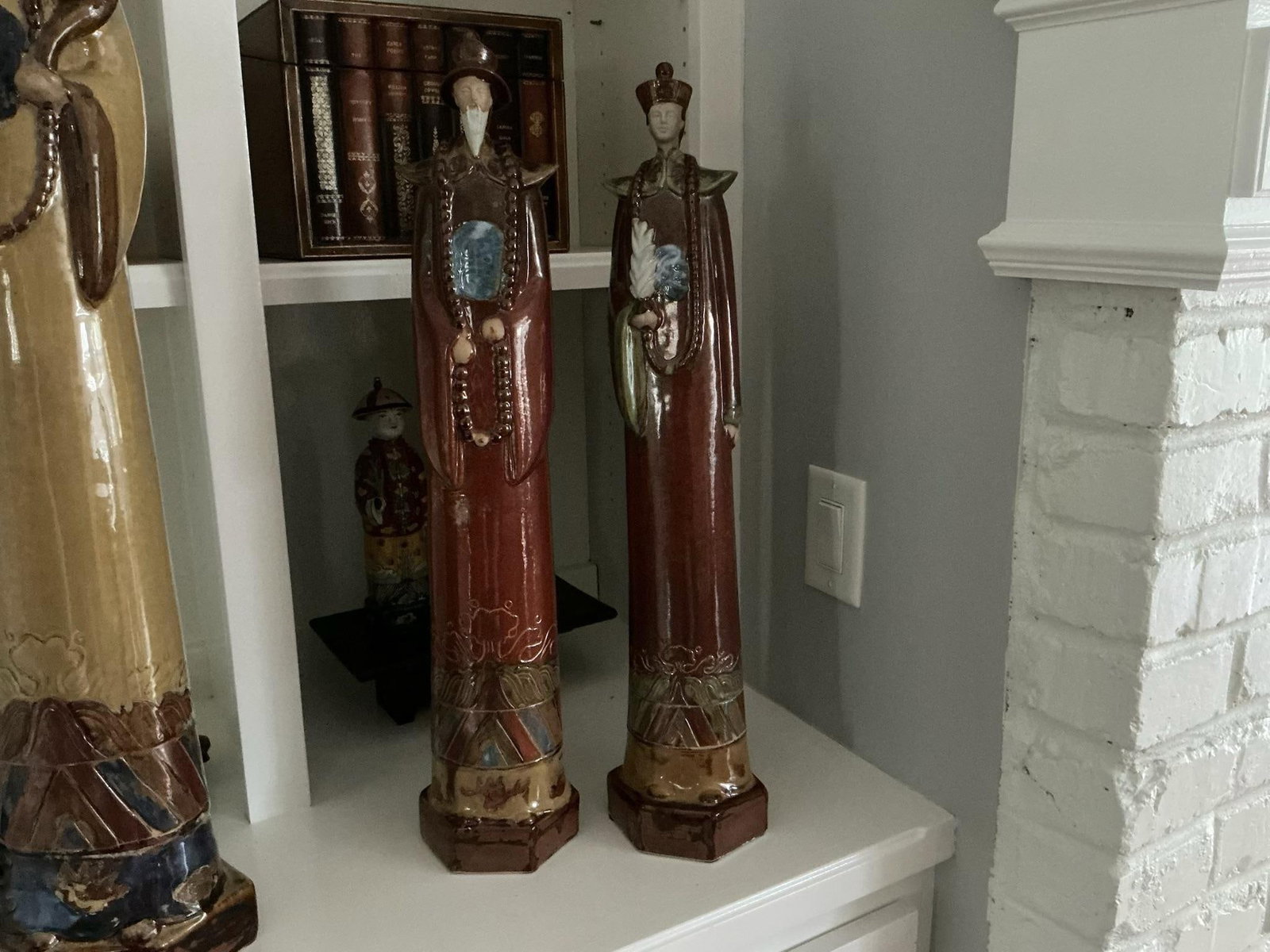 Set of Three Large Asian Pottery Statues - 8