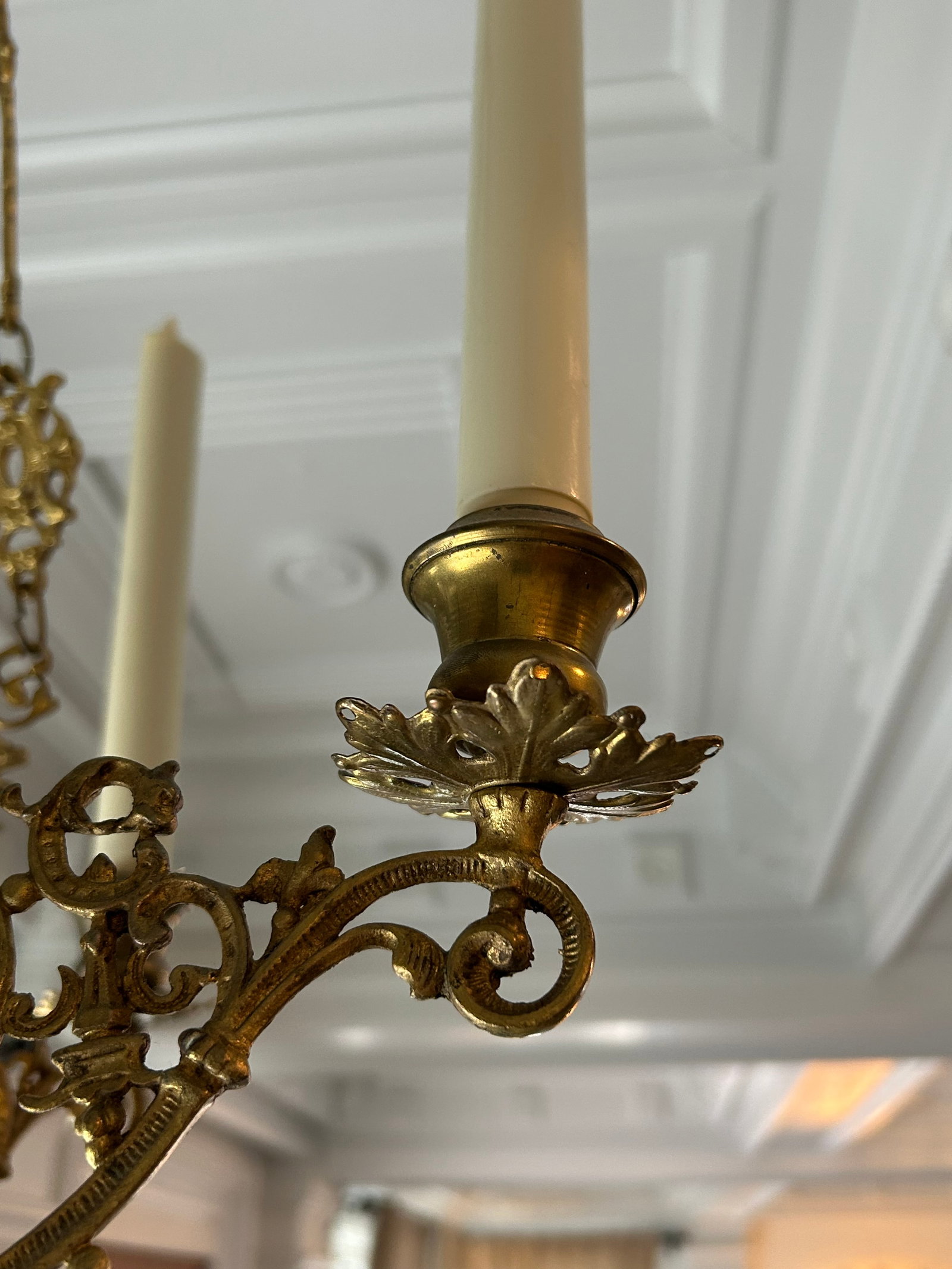 Late 19th Century Art Nouveau Hanging Candle Chandelier - 4