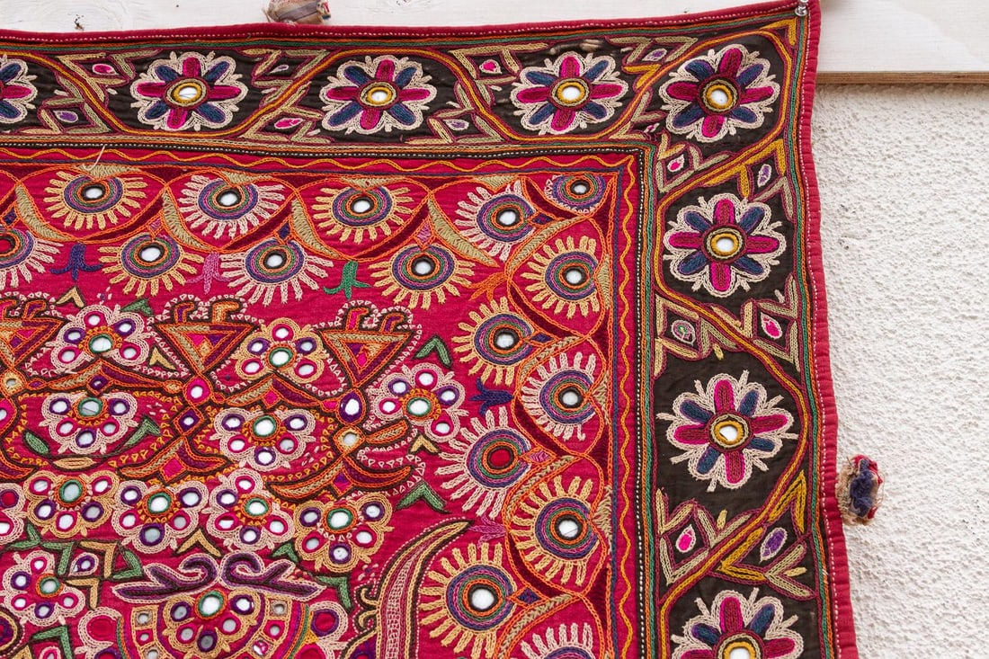 Authentic Antique Kutch Embroidered Textile - 7
