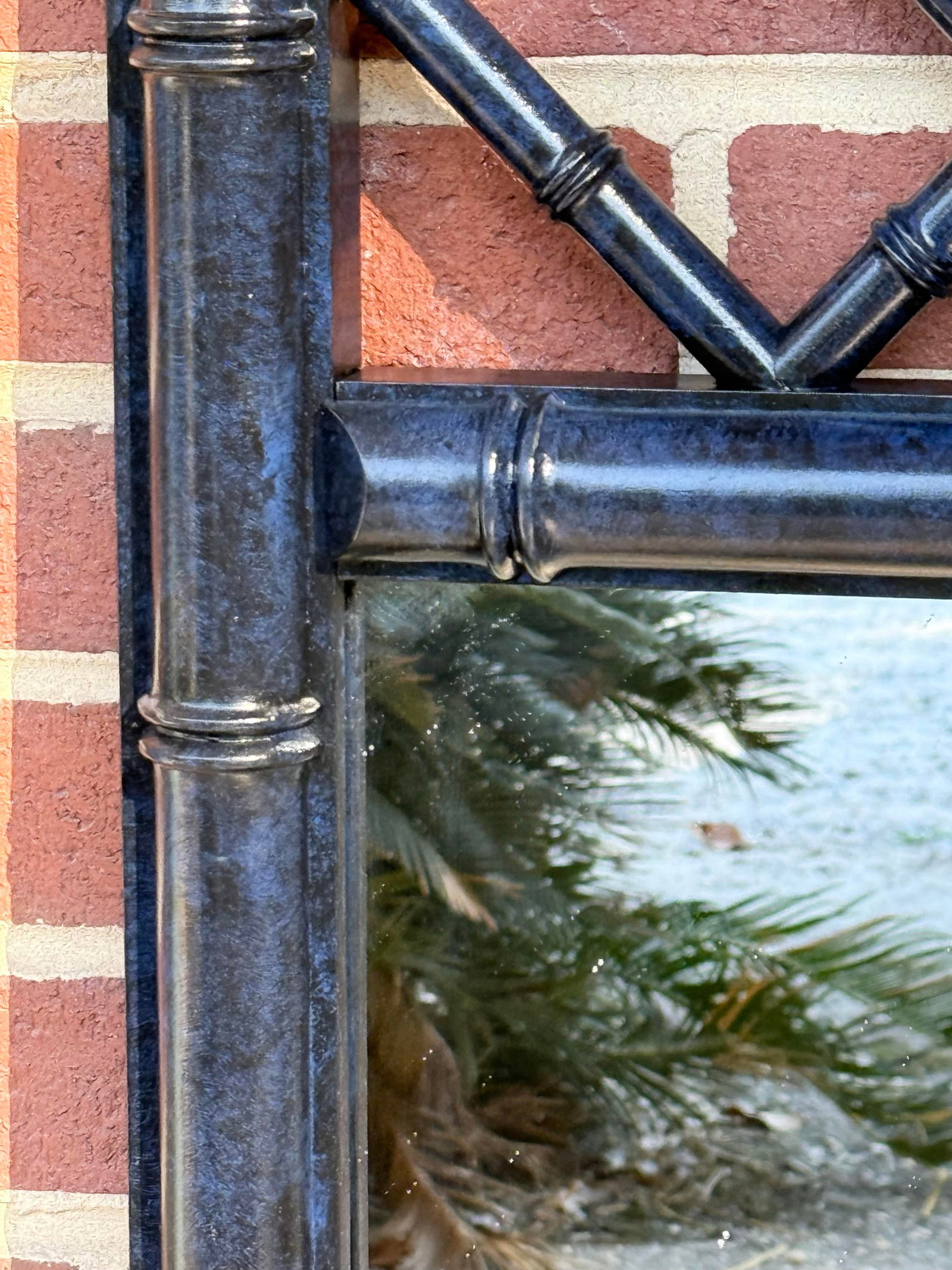 1970's Palm Beach Regency Bespoke Blue Lapis Faux Bamboo Wall Mirrors -Newly Painted - A Pair - 10