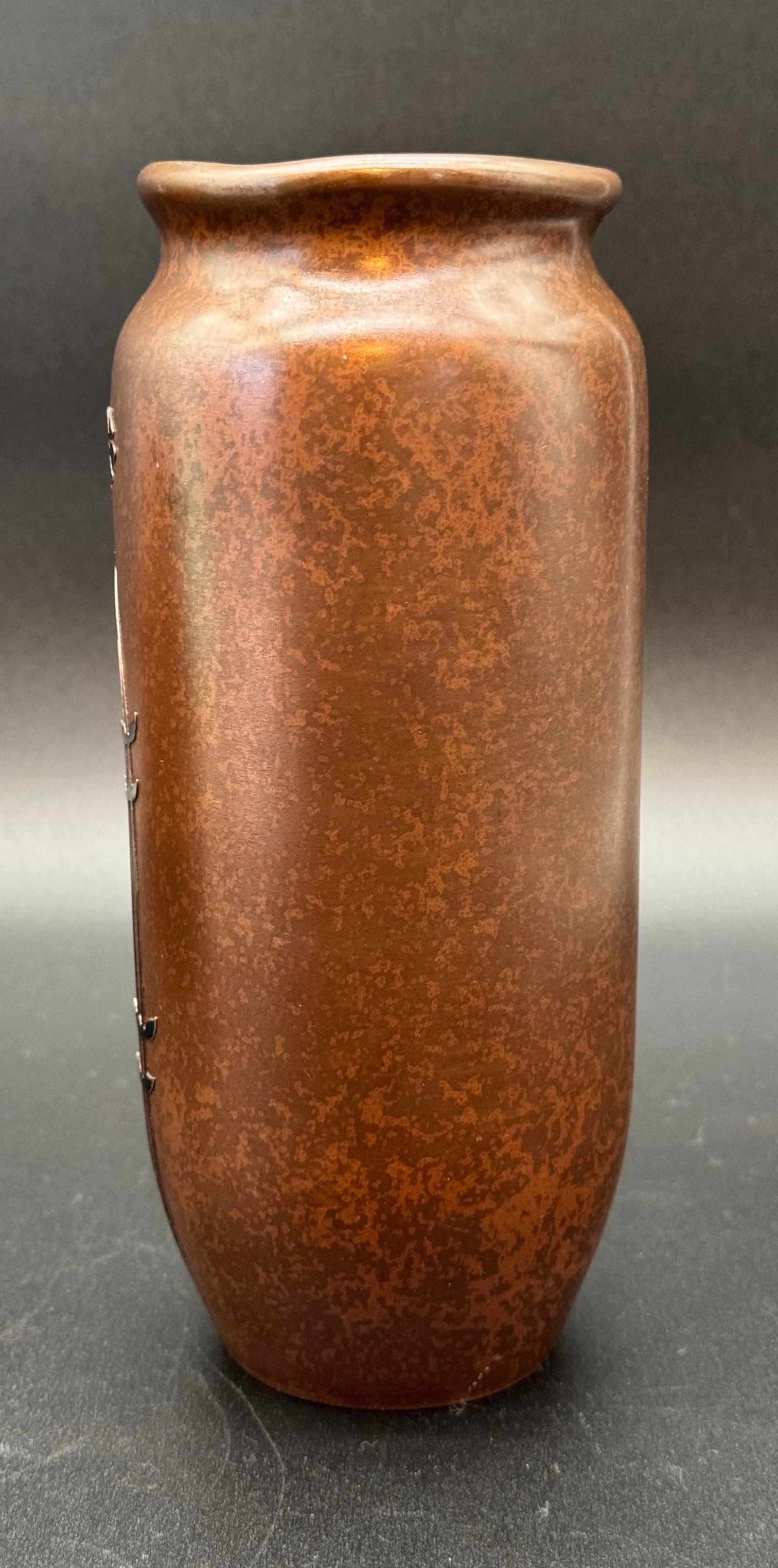 1912 Otto Heinz Sterling Silver on Bronze Vase, Signed - 9