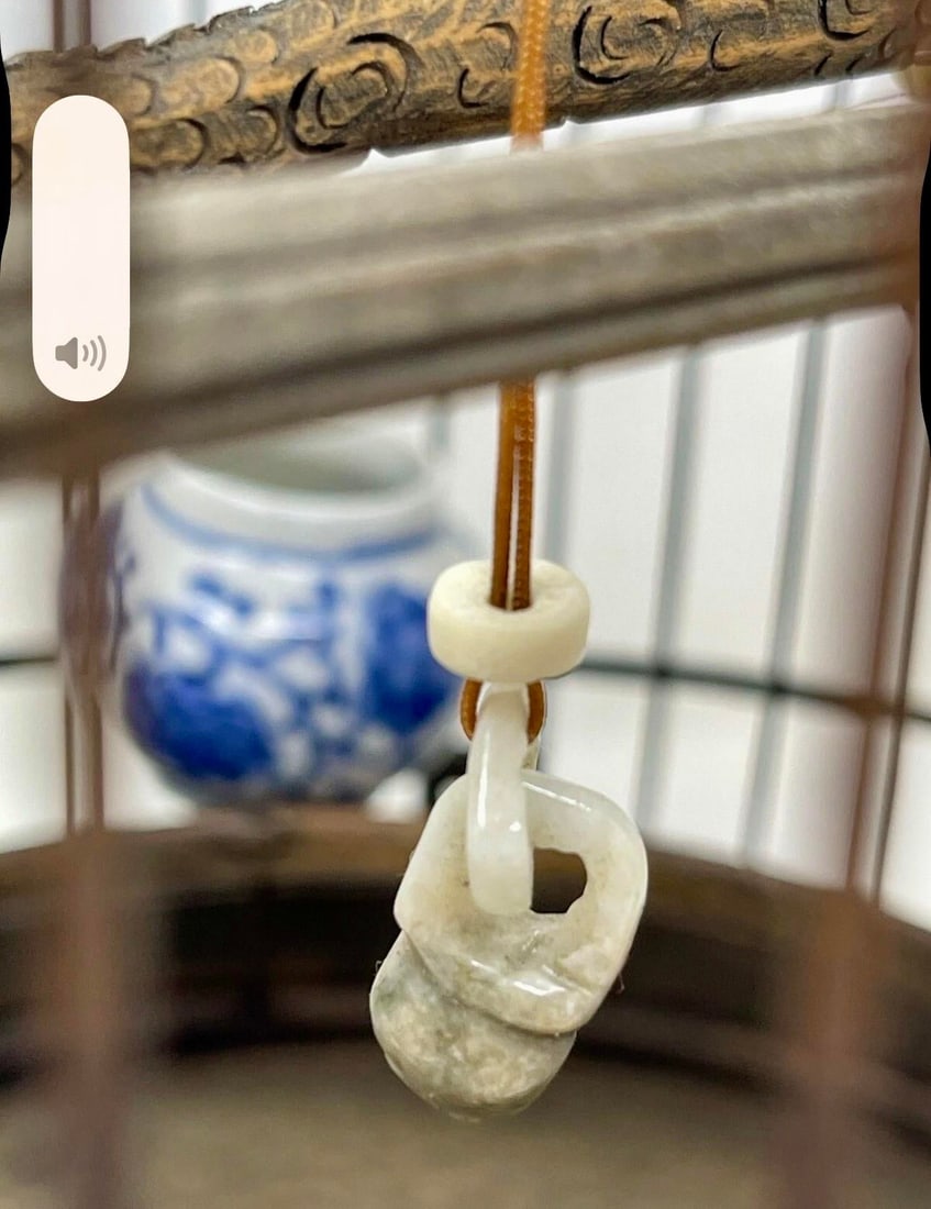 19th C Chinese Bamboo Birdcage Fully Ornamented, Hand Carved Dragon Perch. - 4