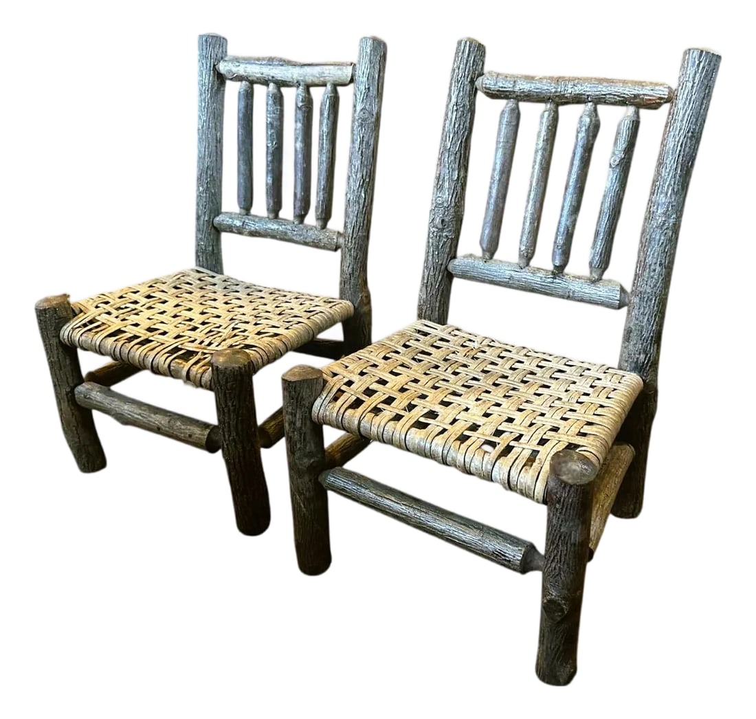 Vintage Old Hickory Attributed Children's Chairs - A Pair (1 of 4)