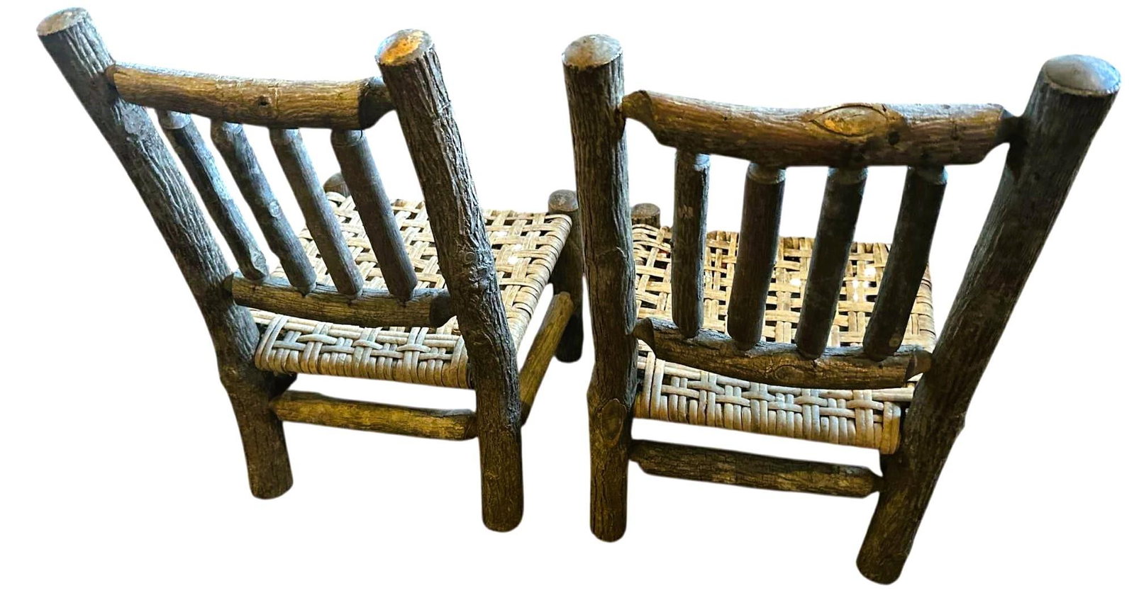 Vintage Old Hickory Attributed Children's Chairs - A Pair - 3