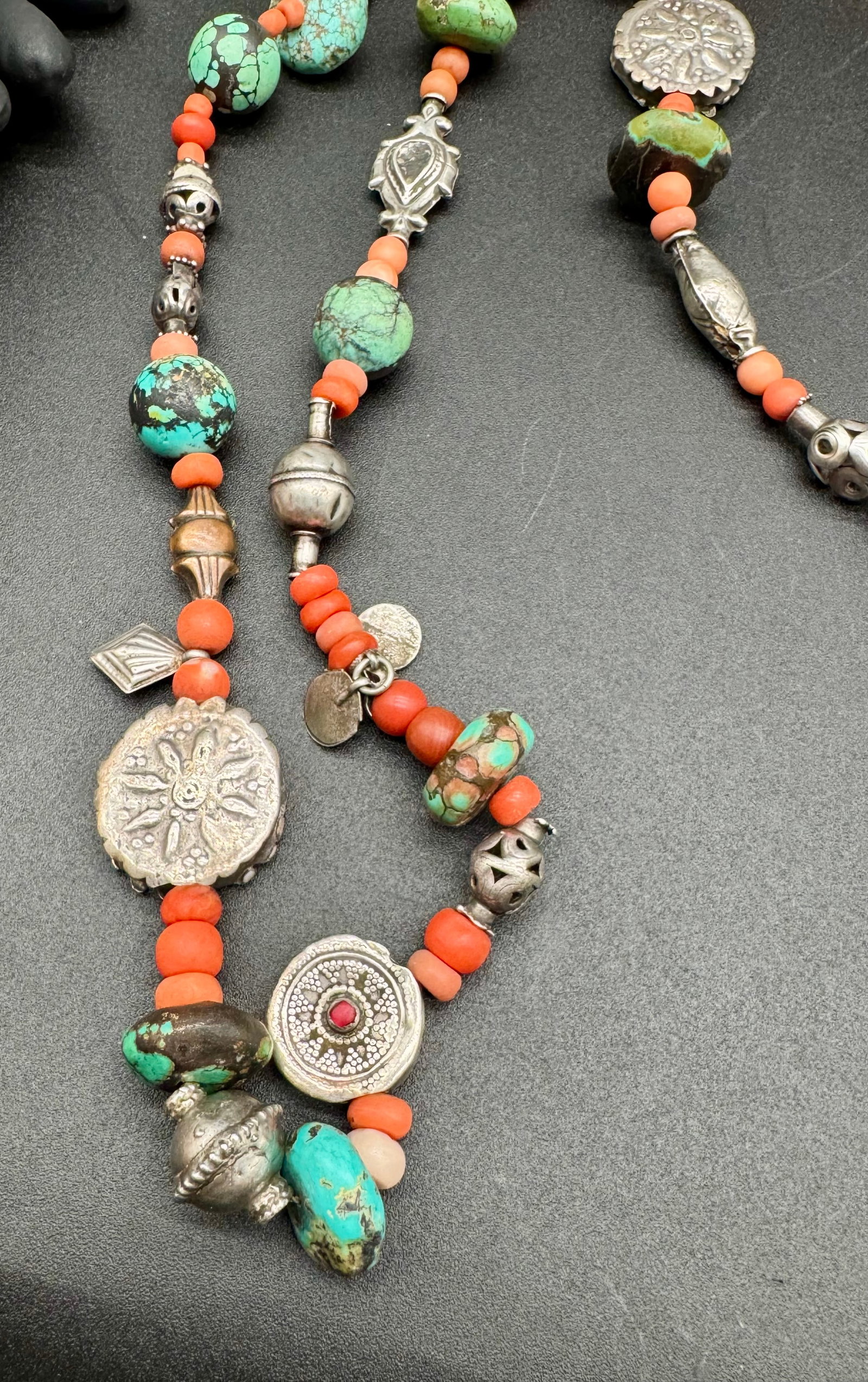 Antique Tajik/Uzbek Necklace and Ring Set. Central Asian Jewelry - 10