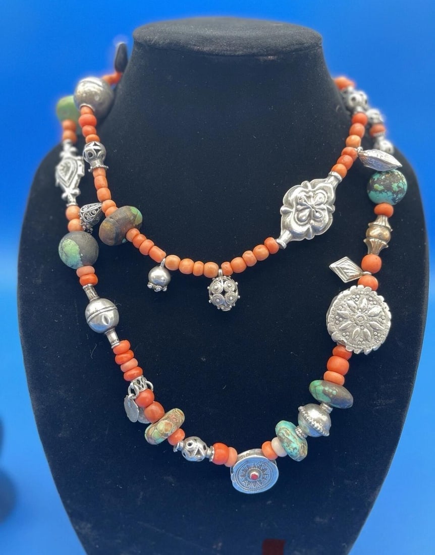 Antique Tajik/Uzbek Necklace and Ring Set. Central Asian Jewelry - 5