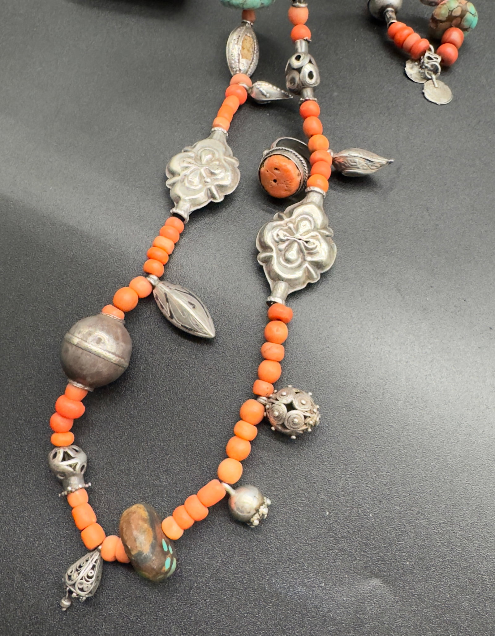 Antique Tajik/Uzbek Necklace and Ring Set. Central Asian Jewelry - 8