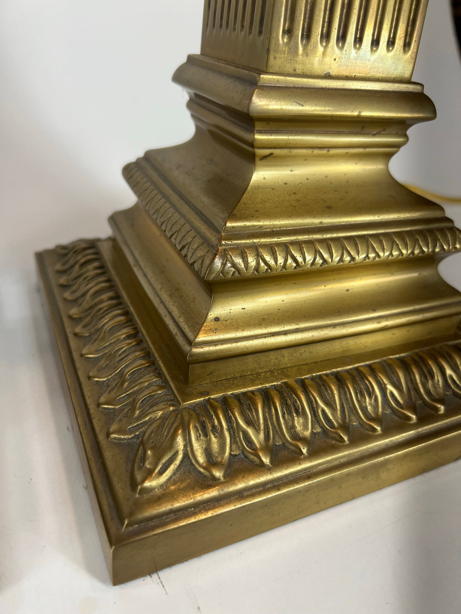 Vintage Decorative Crafts Inc. Fluted Columns Corinthian Capitals Solid Brass Buffet 38" Table Lamps - 7