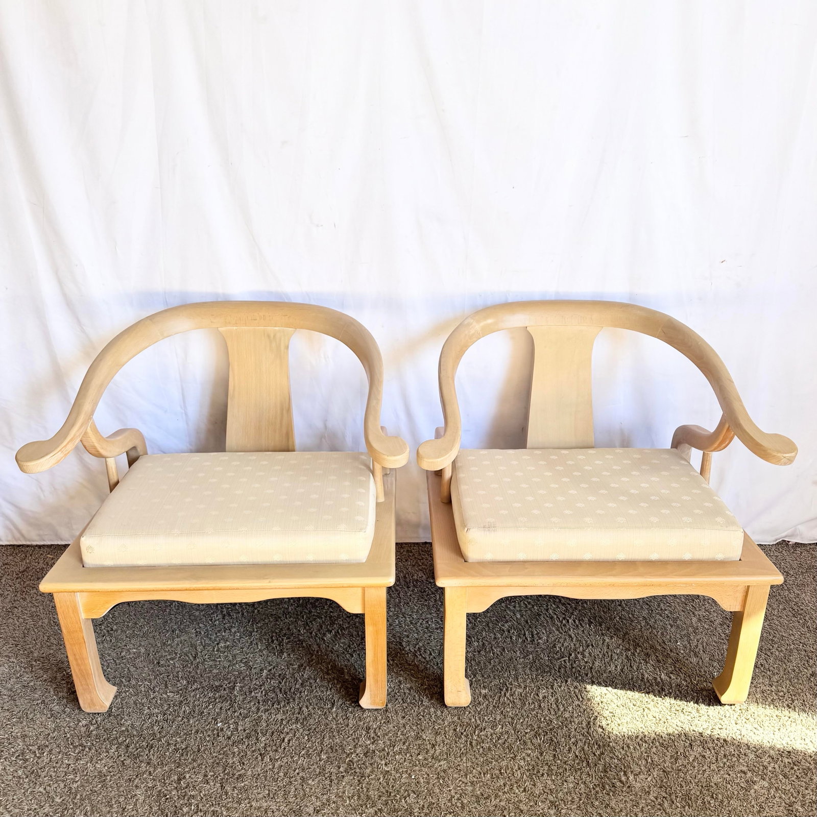 Ming Style Wooden Horseshoe Chairs by Harris Marcus Furniture - A Pair - 2