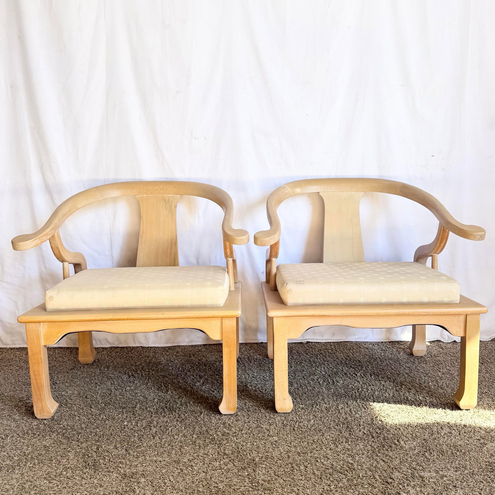 Ming Style Wooden Horseshoe Chairs by Harris Marcus Furniture - A Pair - 6