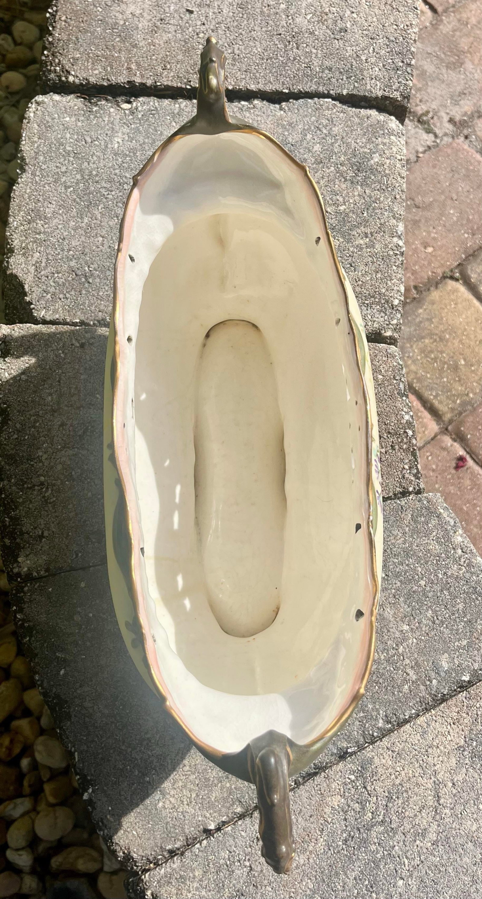 Fine Antique Porcelain Oblong Planter Marked Ernst Wahliss Austria - 10