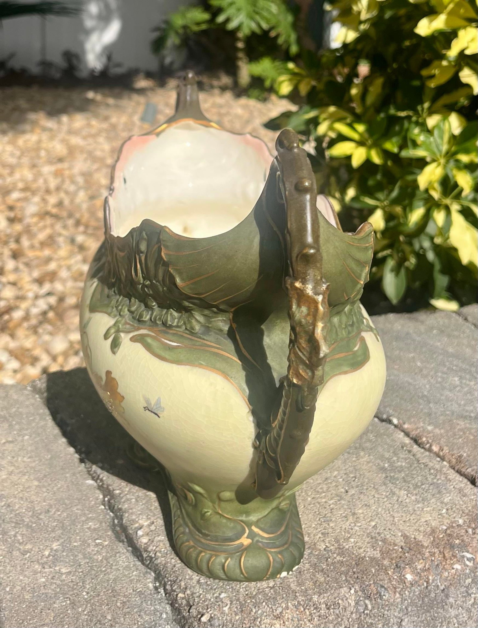 Fine Antique Porcelain Oblong Planter Marked Ernst Wahliss Austria - 6