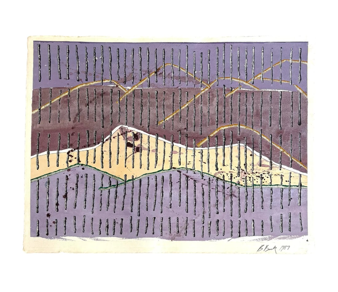 Barbara Beck 1989 Abstract Landscape Watercolor Painting on Paper - Signed/Dated/Unframed - 4