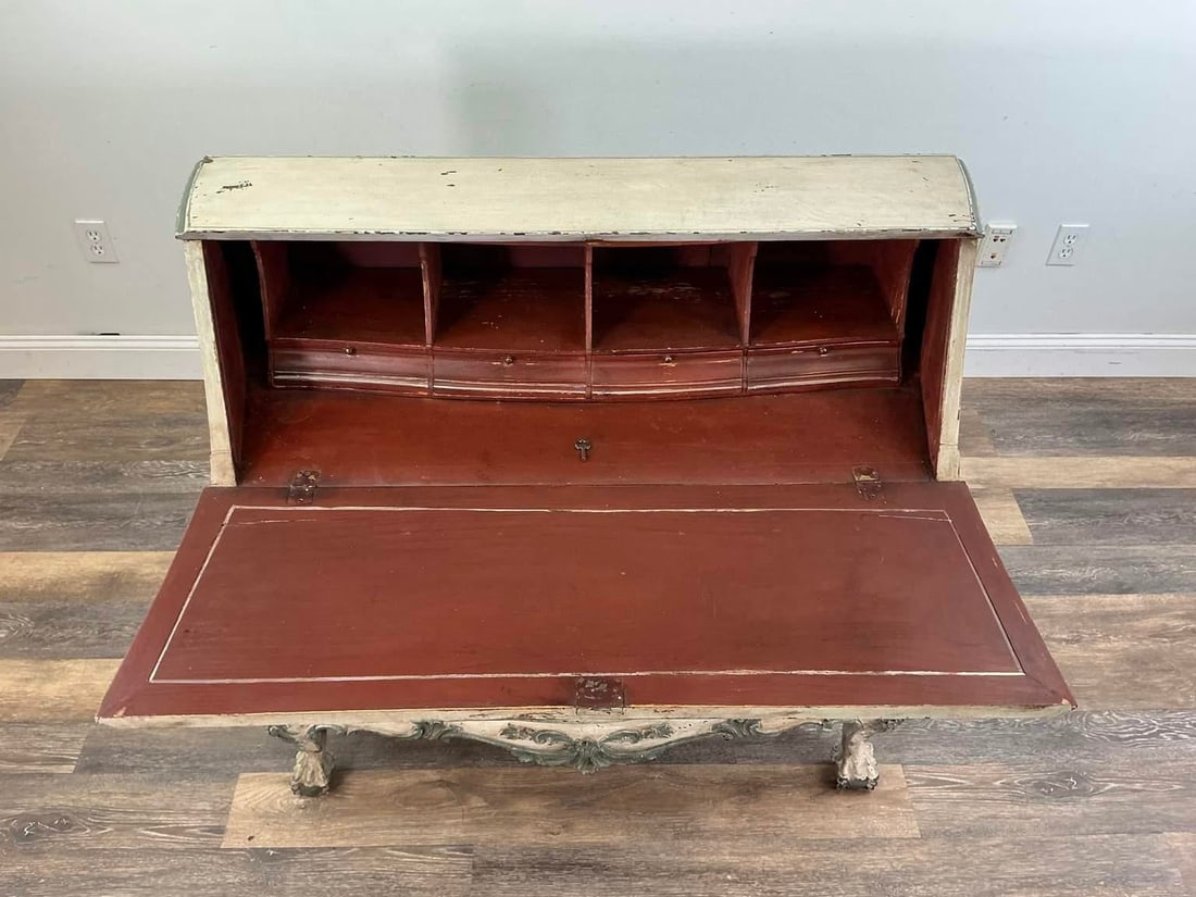 1940s French Louis XV–Style Hand-Painted Secretary Desk by Desbordes, Paris "” - 13