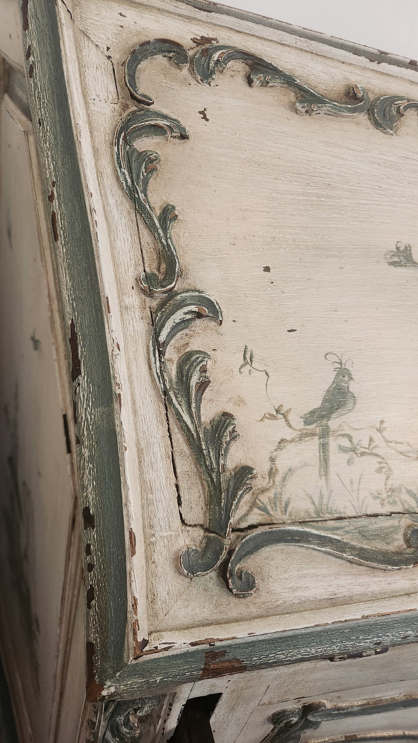 1940s French Louis XV–Style Hand-Painted Secretary Desk by Desbordes, Paris "” - 16