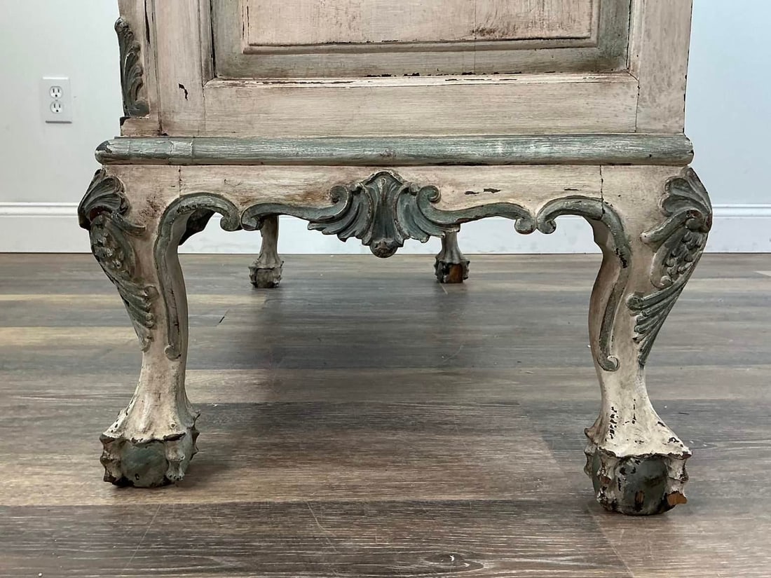 1940s French Louis XV–Style Hand-Painted Secretary Desk by Desbordes, Paris "” - 6