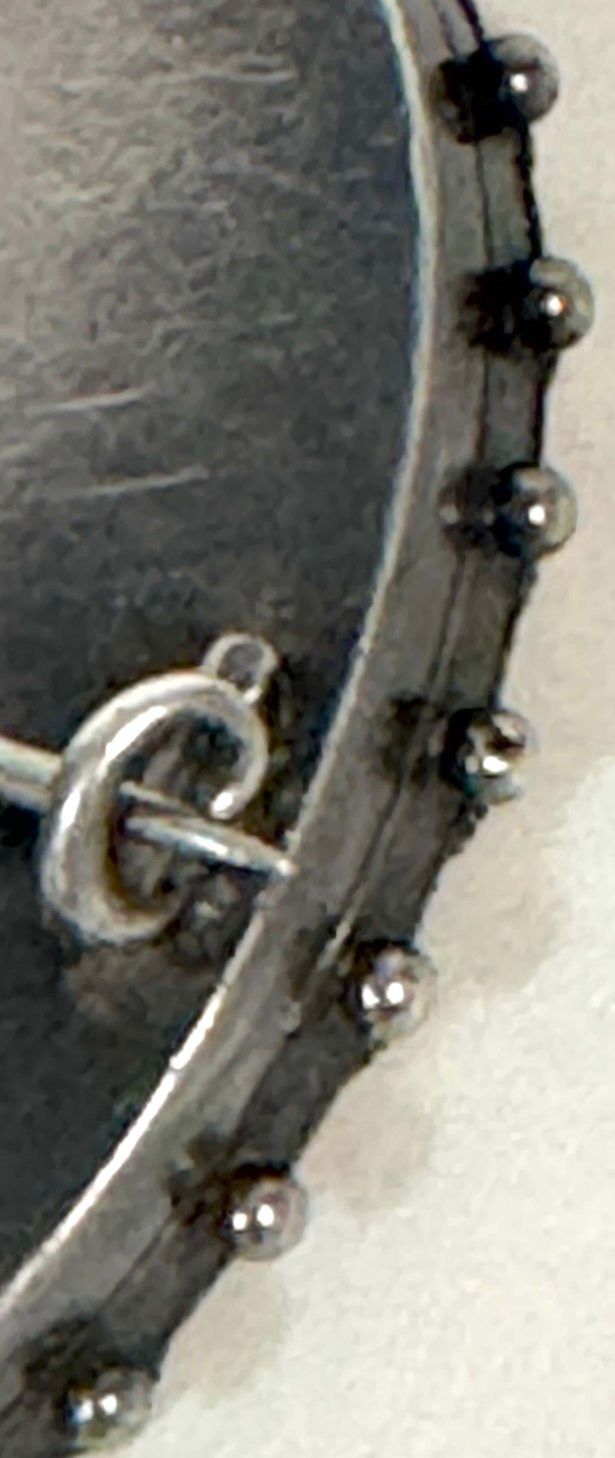 Russian Silver and Enamel "Mizpah" Sentimental Brooch, Judaica Interest, C. 1885 - 18