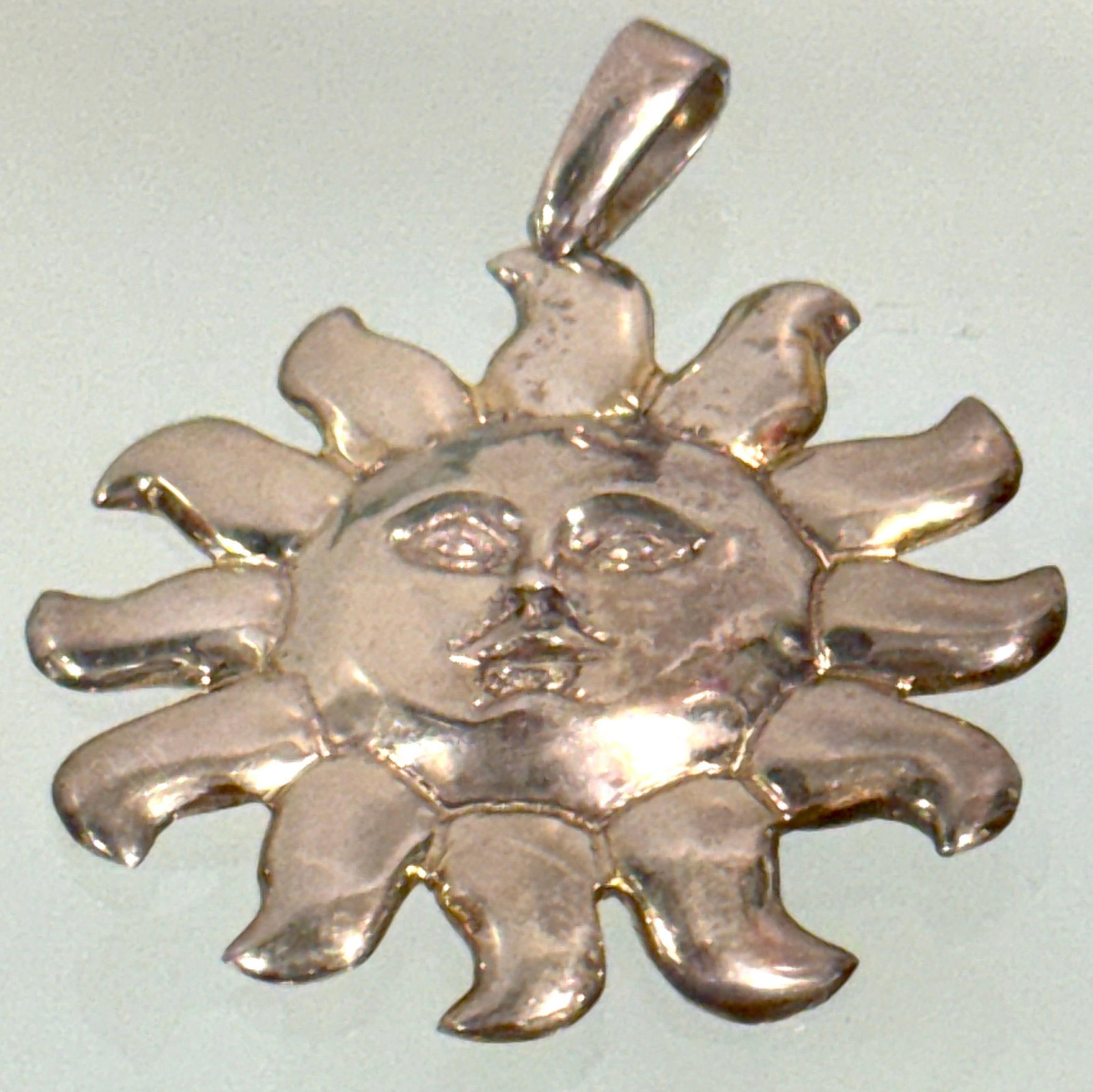 Attributed to Sergio Bustamante, Mexican Sterling Silver Sun Face Pendant, 1990s - 13