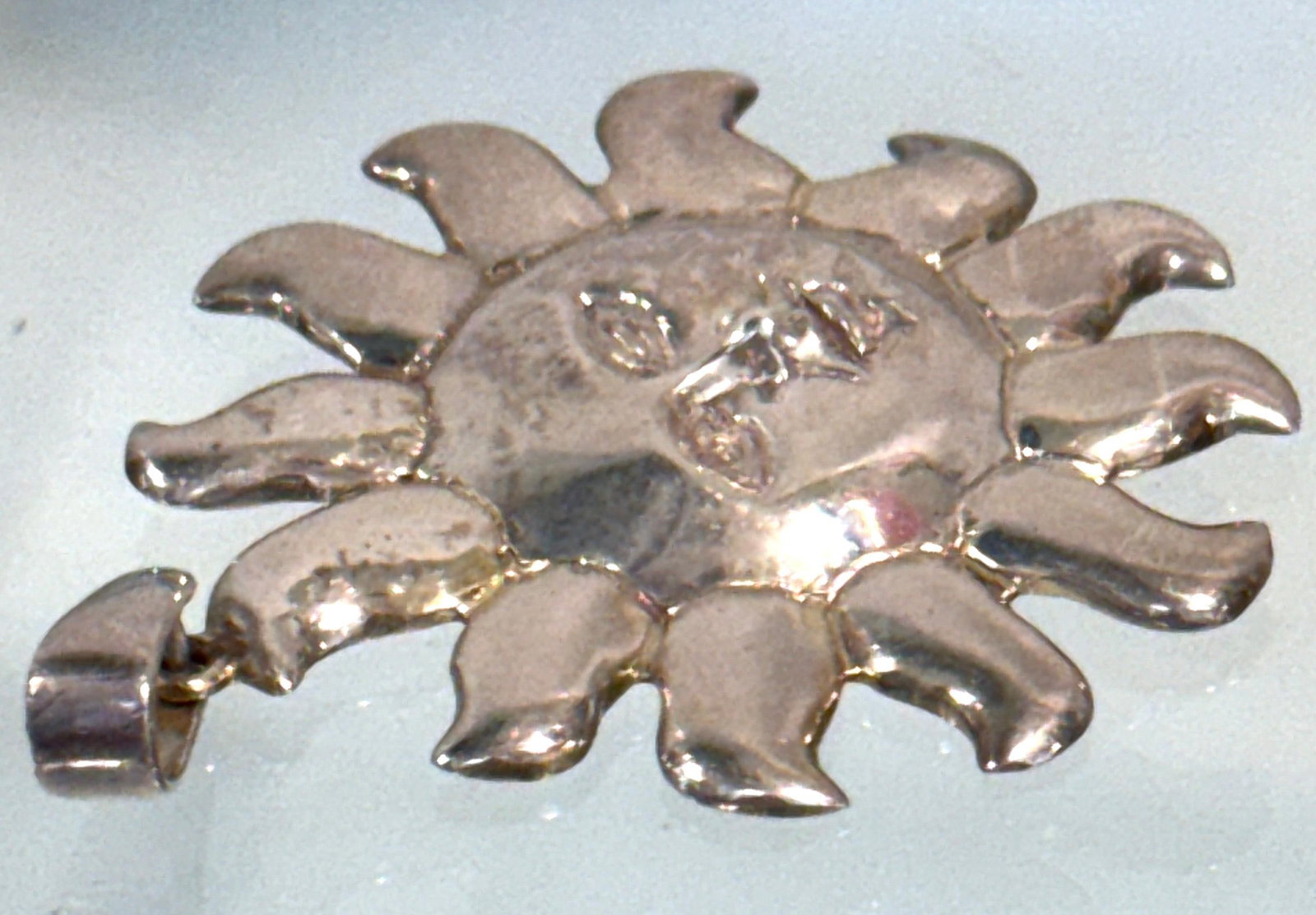 Attributed to Sergio Bustamante, Mexican Sterling Silver Sun Face Pendant, 1990s - 15