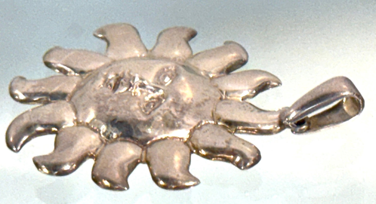 Attributed to Sergio Bustamante, Mexican Sterling Silver Sun Face Pendant, 1990s - 16