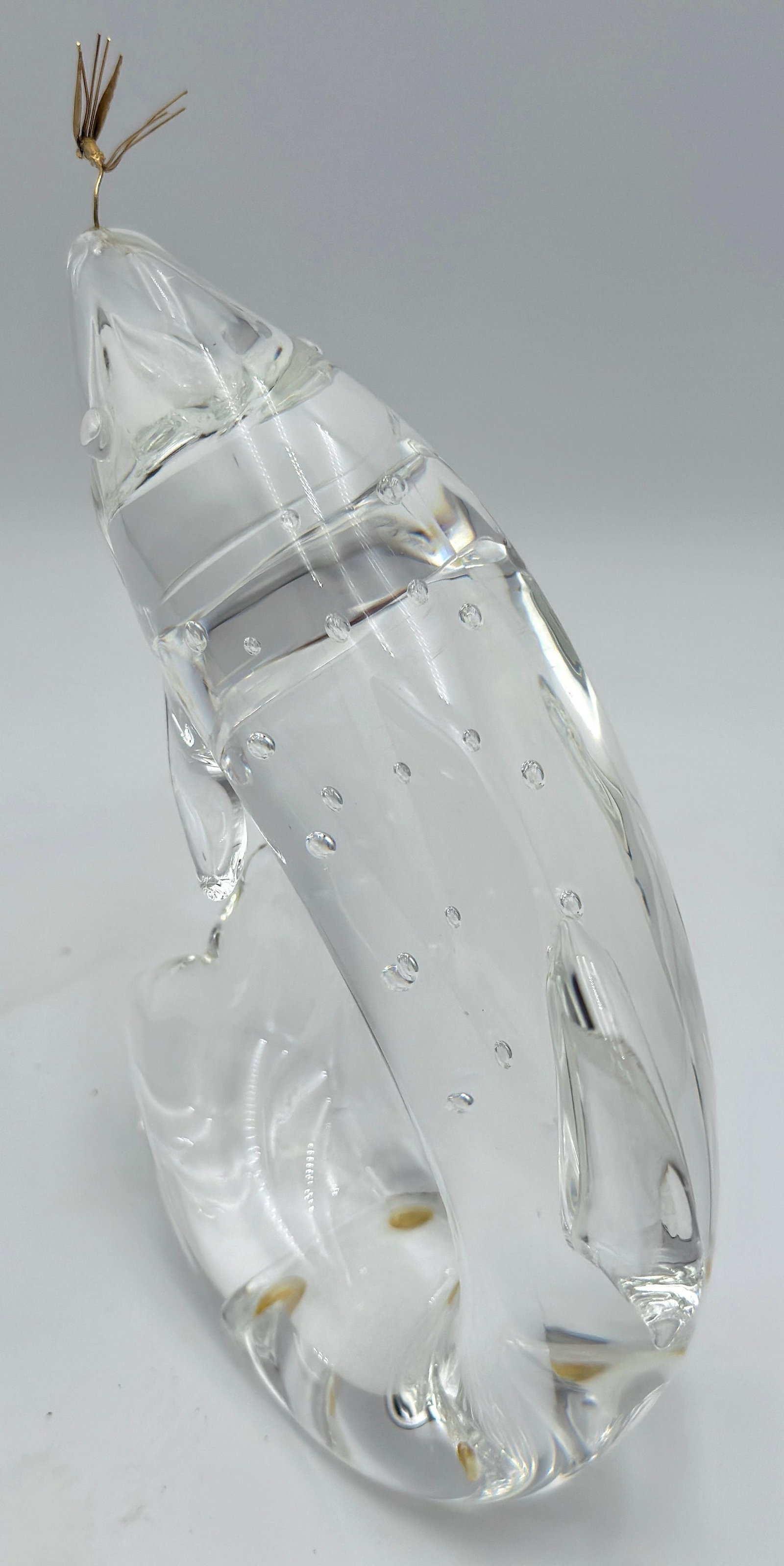 Steuben Glass & 18K Gold "Trout & Fly" by James Houston, Introduced 1966 - 4