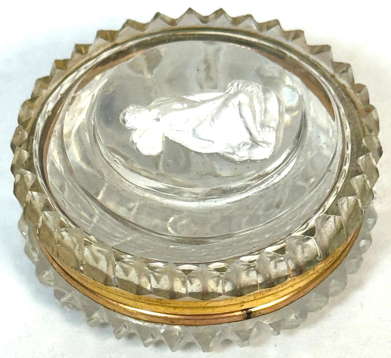 French Baccarat Crystal Patch Box with Sulfide Cameo of Psyche, 1840-1860 - 17