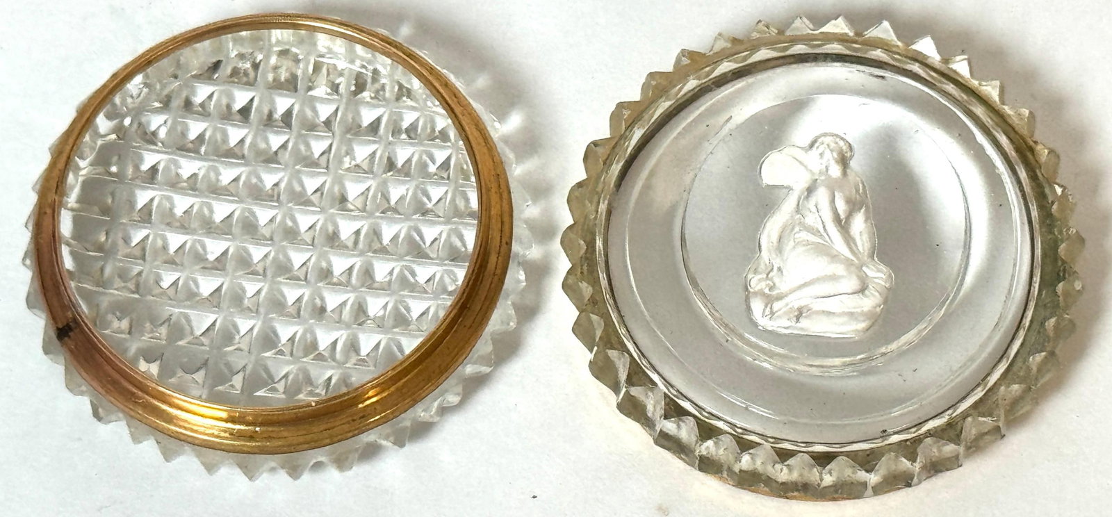 French Baccarat Crystal Patch Box with Sulfide Cameo of Psyche, 1840-1860 - 7