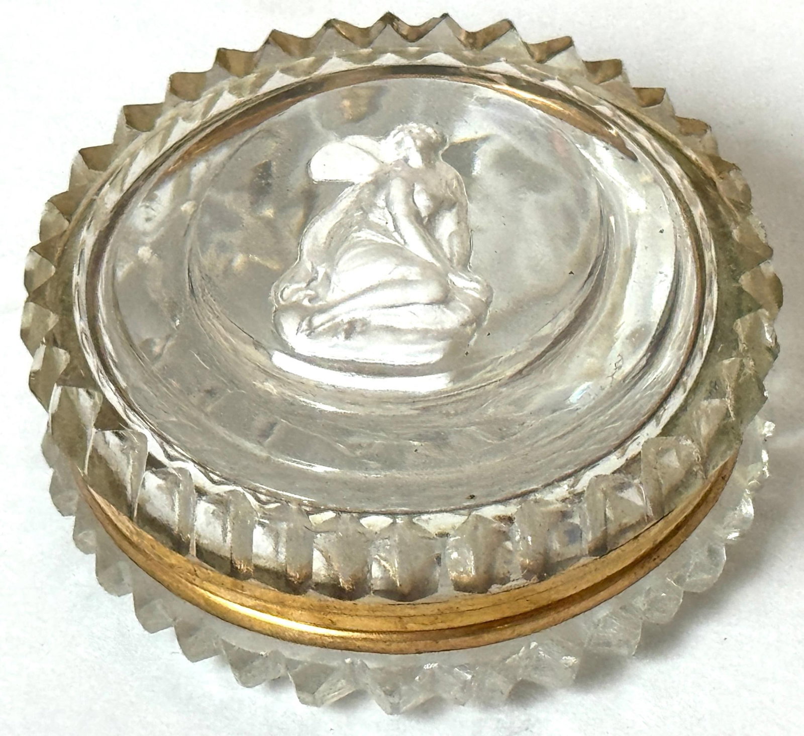 French Baccarat Crystal Patch Box with Sulfide Cameo of Psyche, 1840-1860 - 8