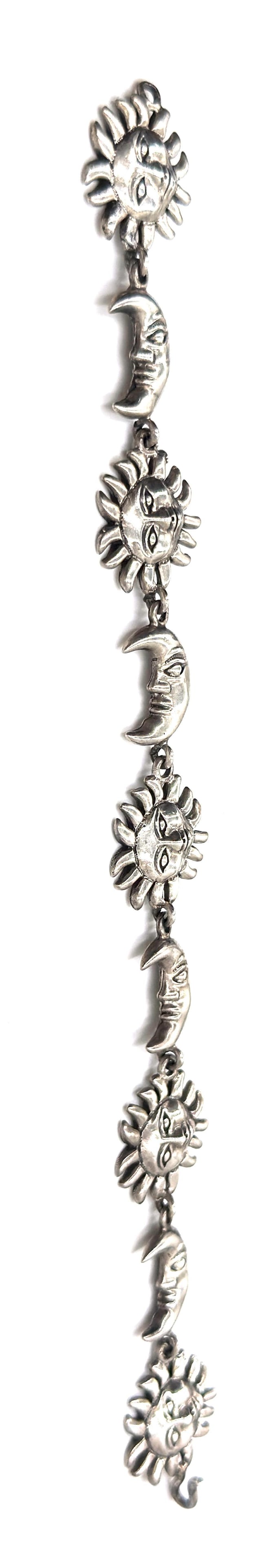 Sergio Bustamante Signed Sterling Sun & Moon Link Bracelet, Rare Edition, 1980s - 14