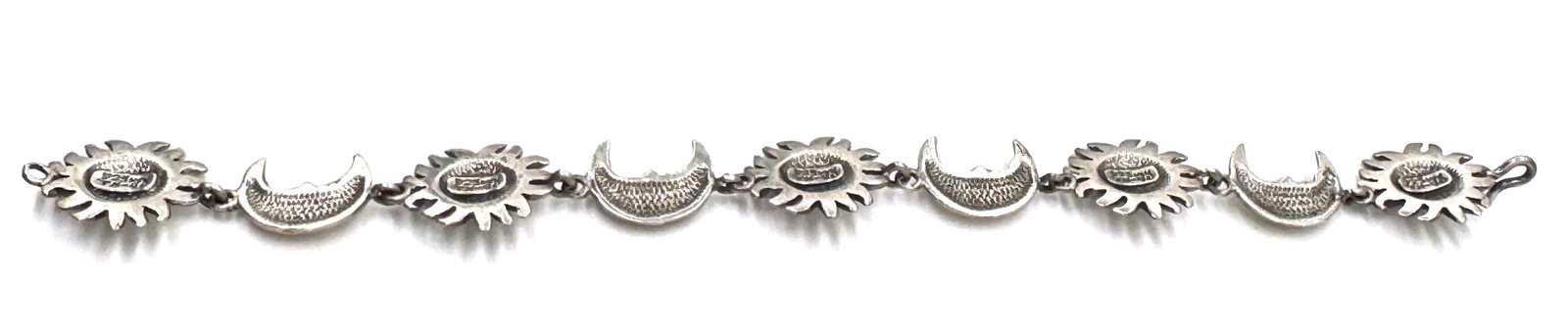 Sergio Bustamante Signed Sterling Sun & Moon Link Bracelet, Rare Edition, 1980s - 17