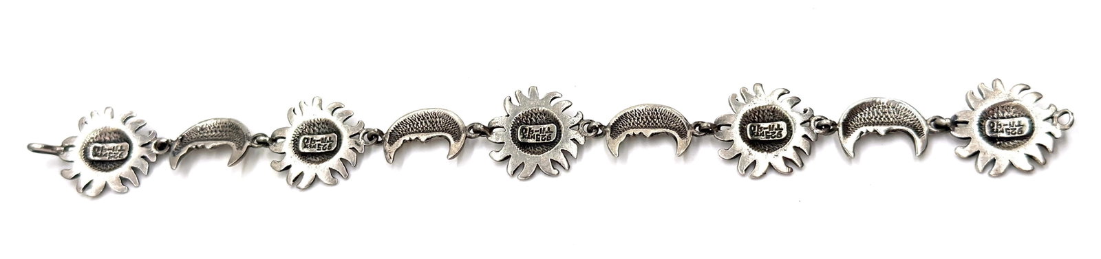 Sergio Bustamante Signed Sterling Sun & Moon Link Bracelet, Rare Edition, 1980s - 3