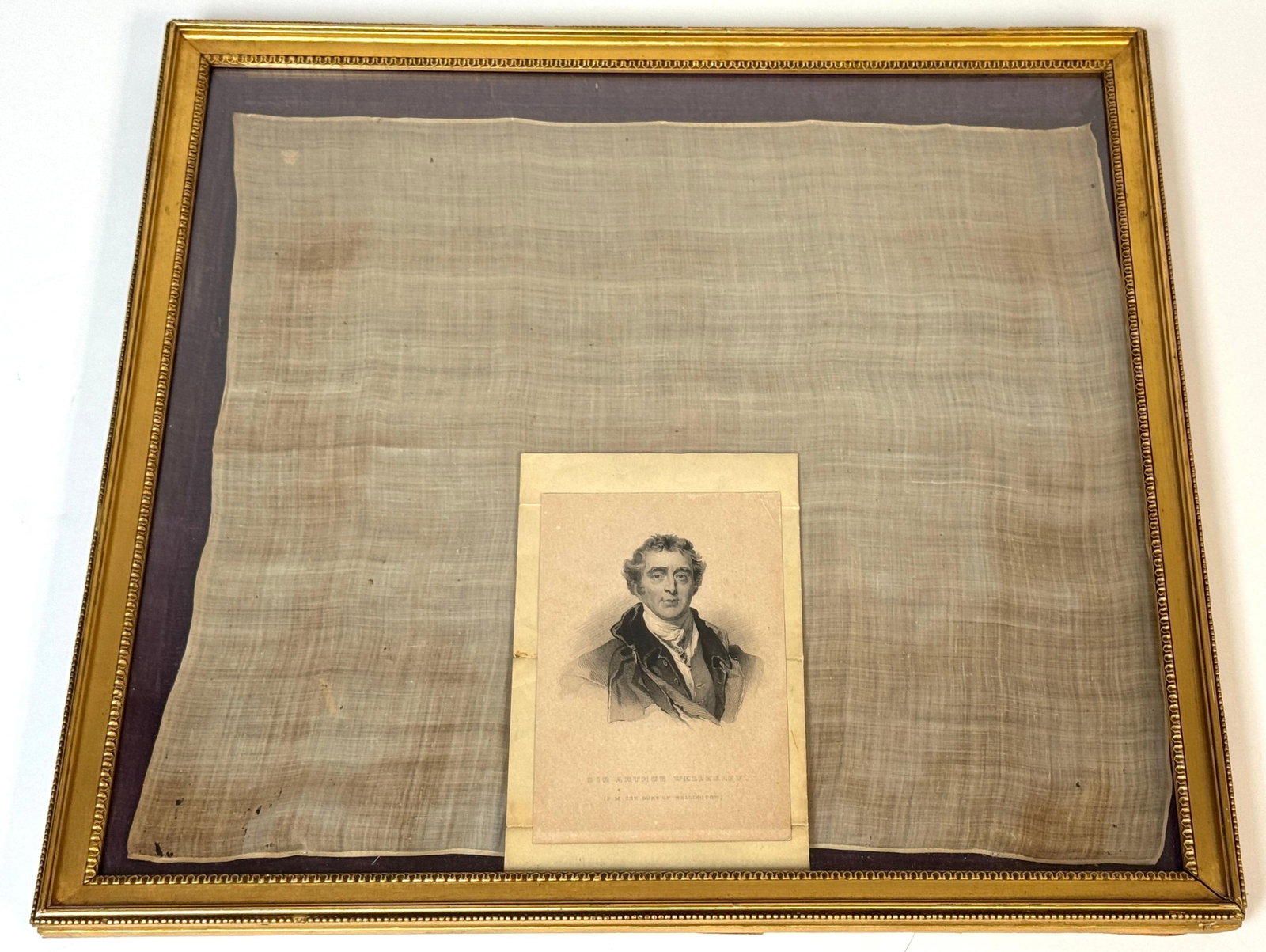 Sir Arthur Wellesley, 1st Duke of Wellington's Silk Handkerchief, Framed - 2