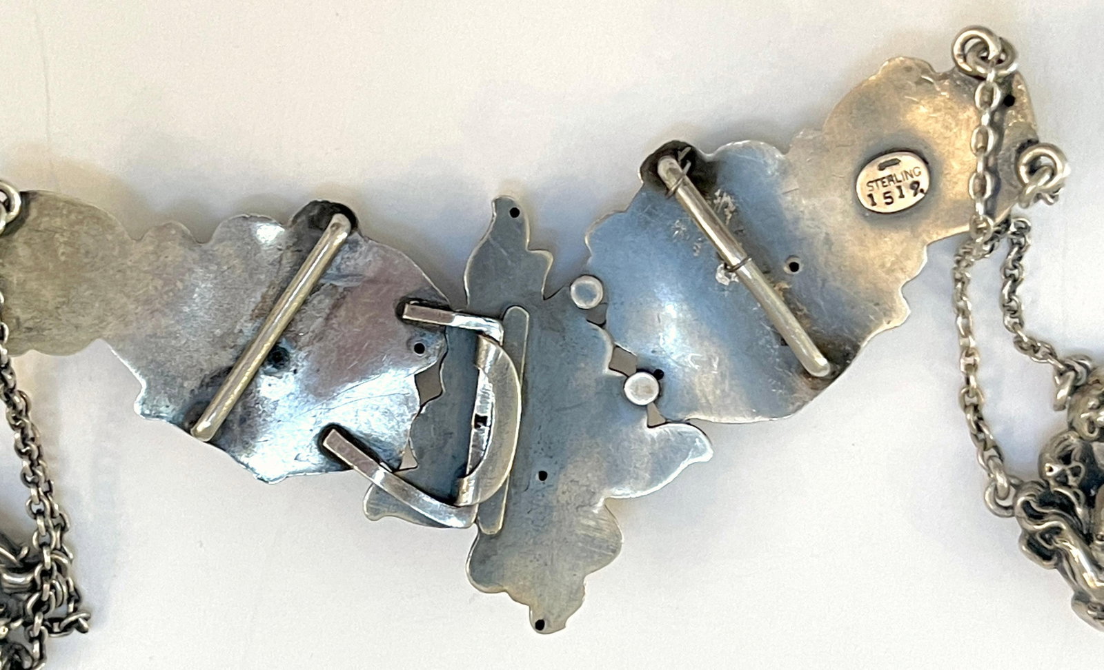 Art Nouveau Sterling Figural 8 Piece Belt by William B. Kerr Silver Company - 16