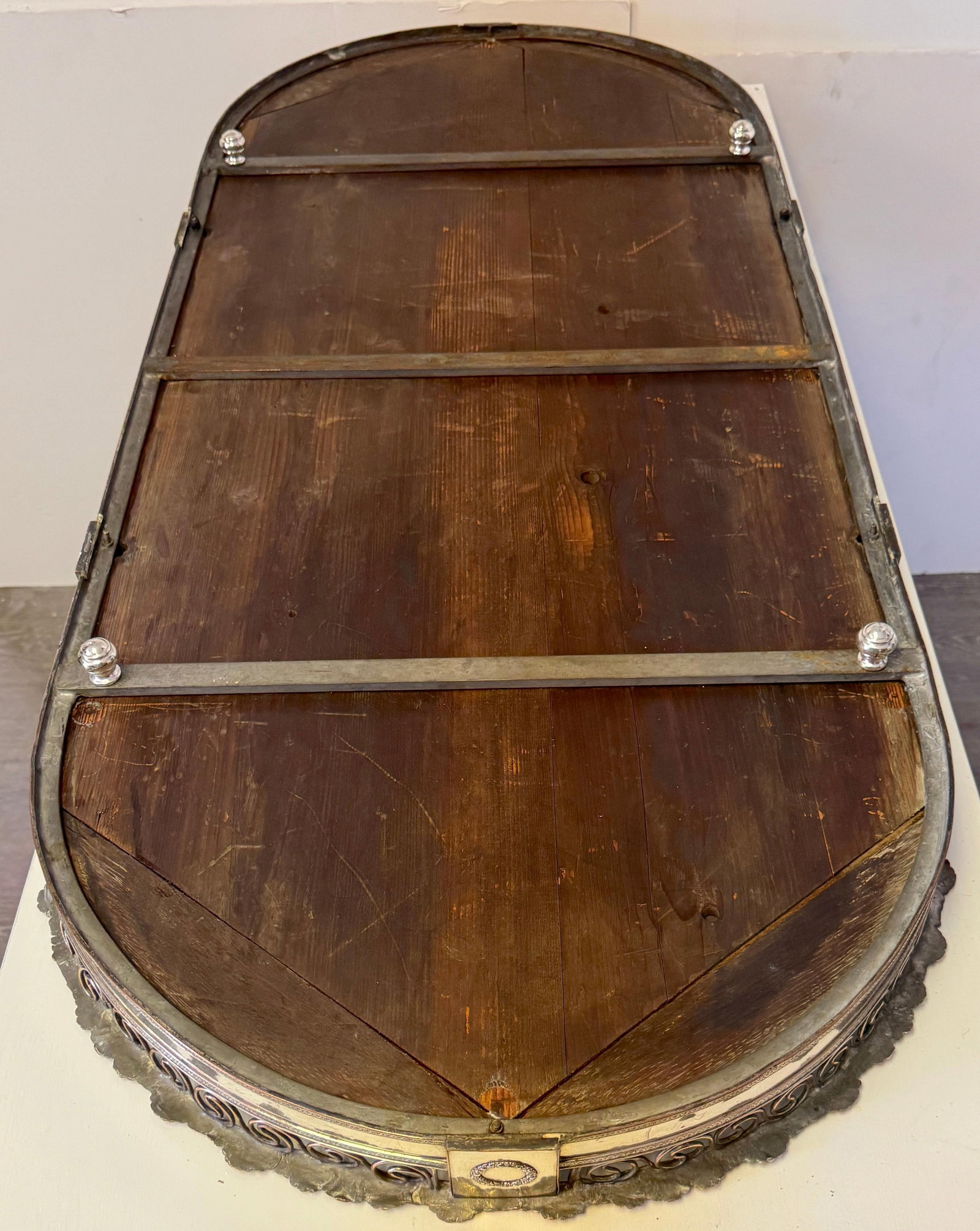 Large Sheffield Plate Mirrored Table Centerpiece / Plateau, Attributed Boulton - 4