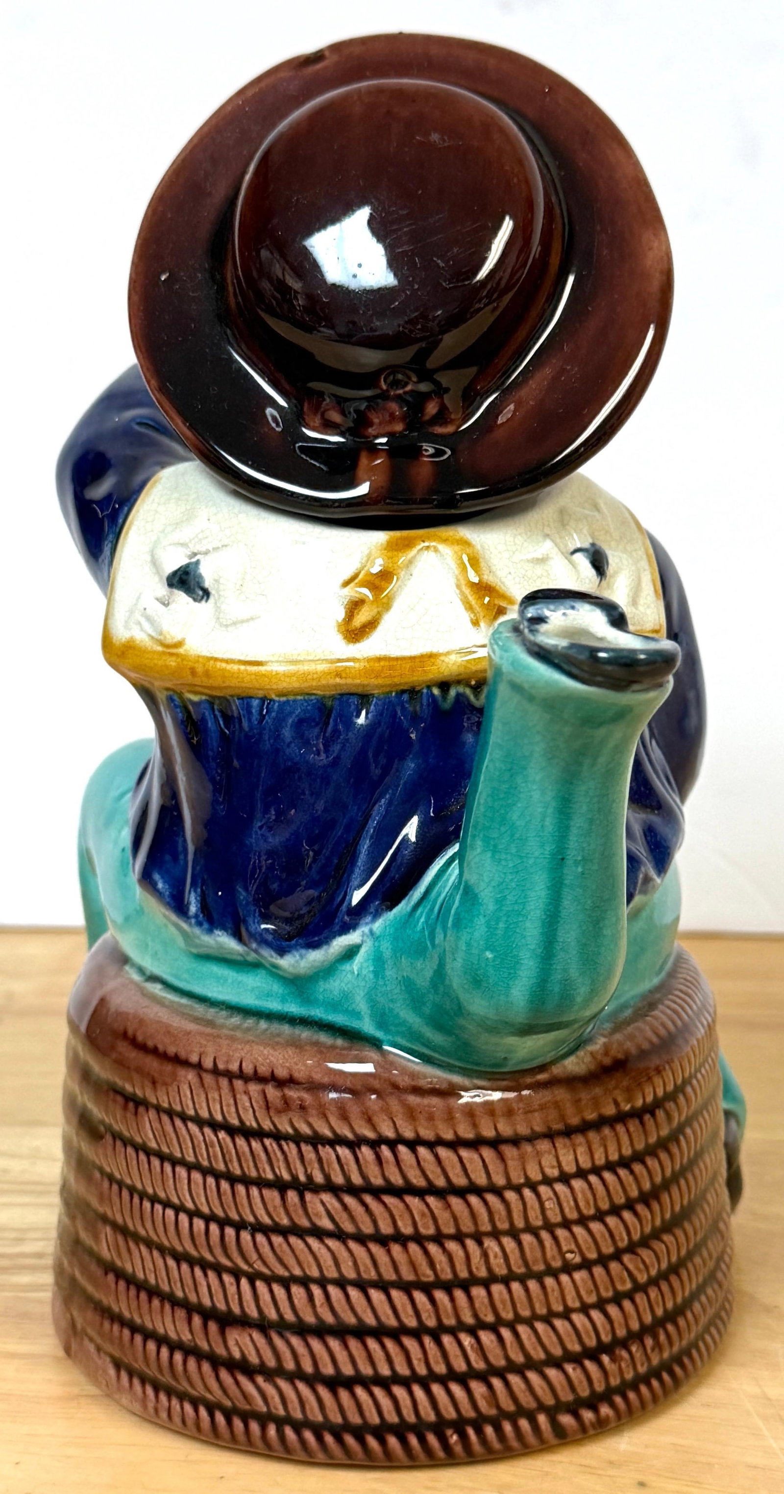 Victorian Majolica "Three-Legged Sailor" Teapot, Attributed William Brownfield - 13