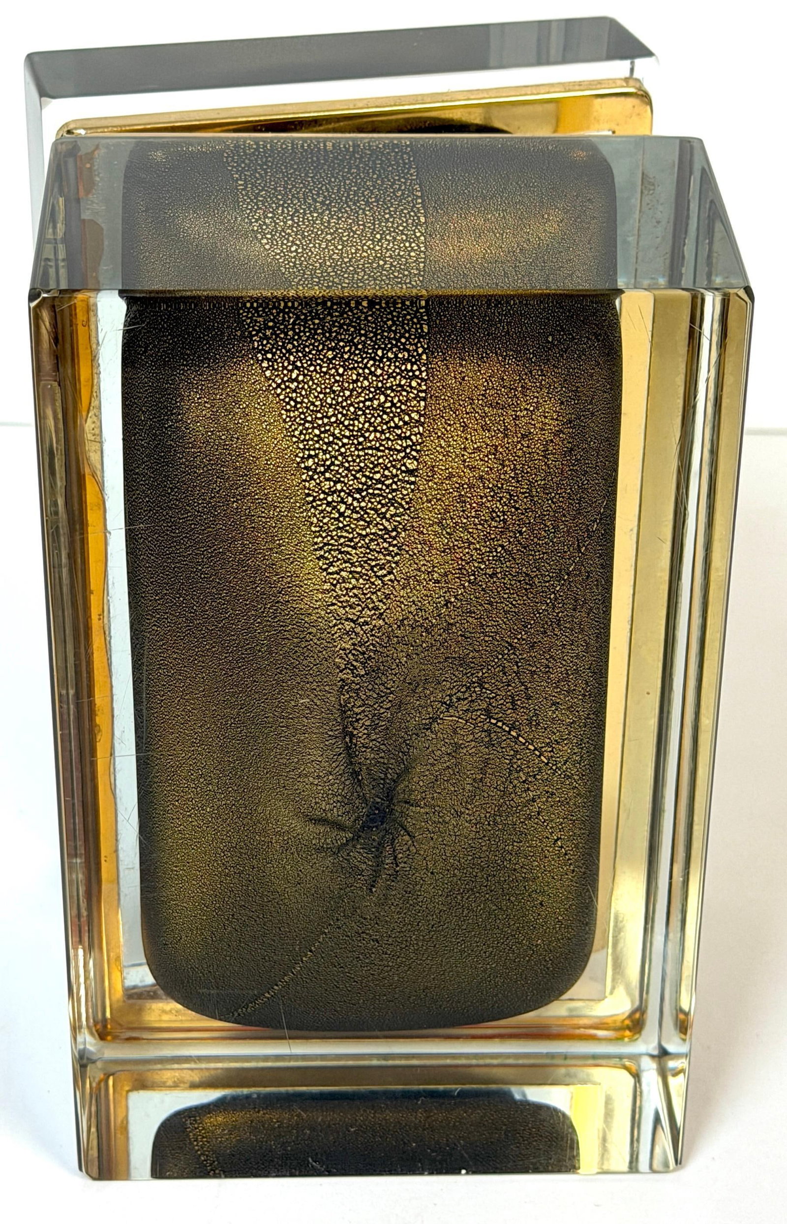 Signed Alessandro Mandruzzato for Design Guild Murano Sommerso Faceted Glass Box - 18