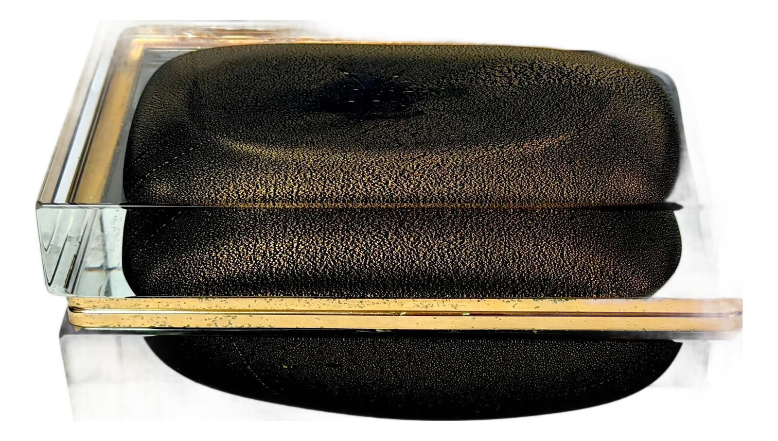Signed Alessandro Mandruzzato for Design Guild Murano Sommerso Faceted Glass Box: Signed Alessandro Mandruzzato for Design Guild Murano Sommerso Faceted Glass Box, 1970s A striking sculptural Murano glass box signed "Mandruzzato for Design Guild," showcasing the celebrated faceted-
