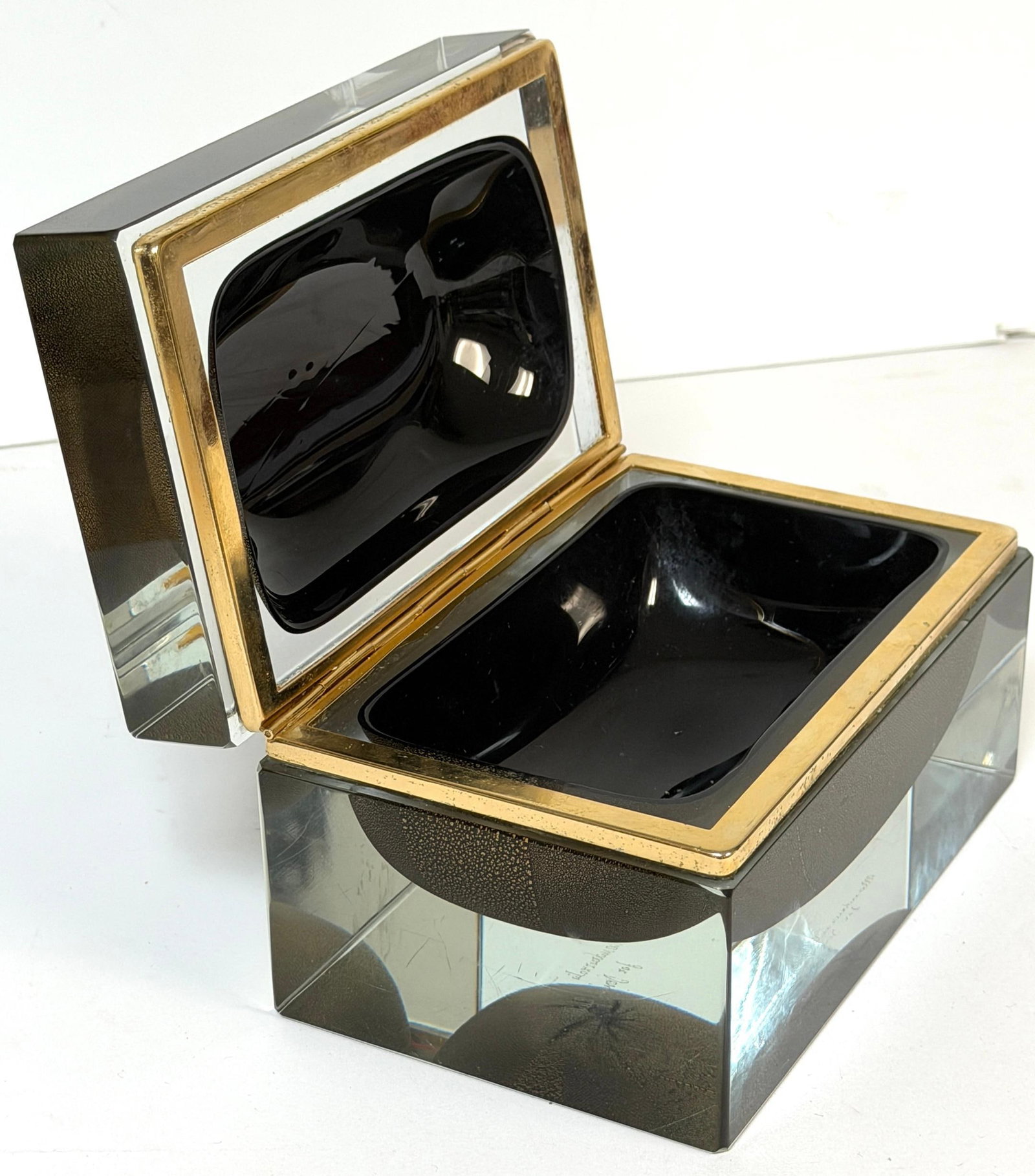 Signed Alessandro Mandruzzato for Design Guild Murano Sommerso Faceted Glass Box - 5