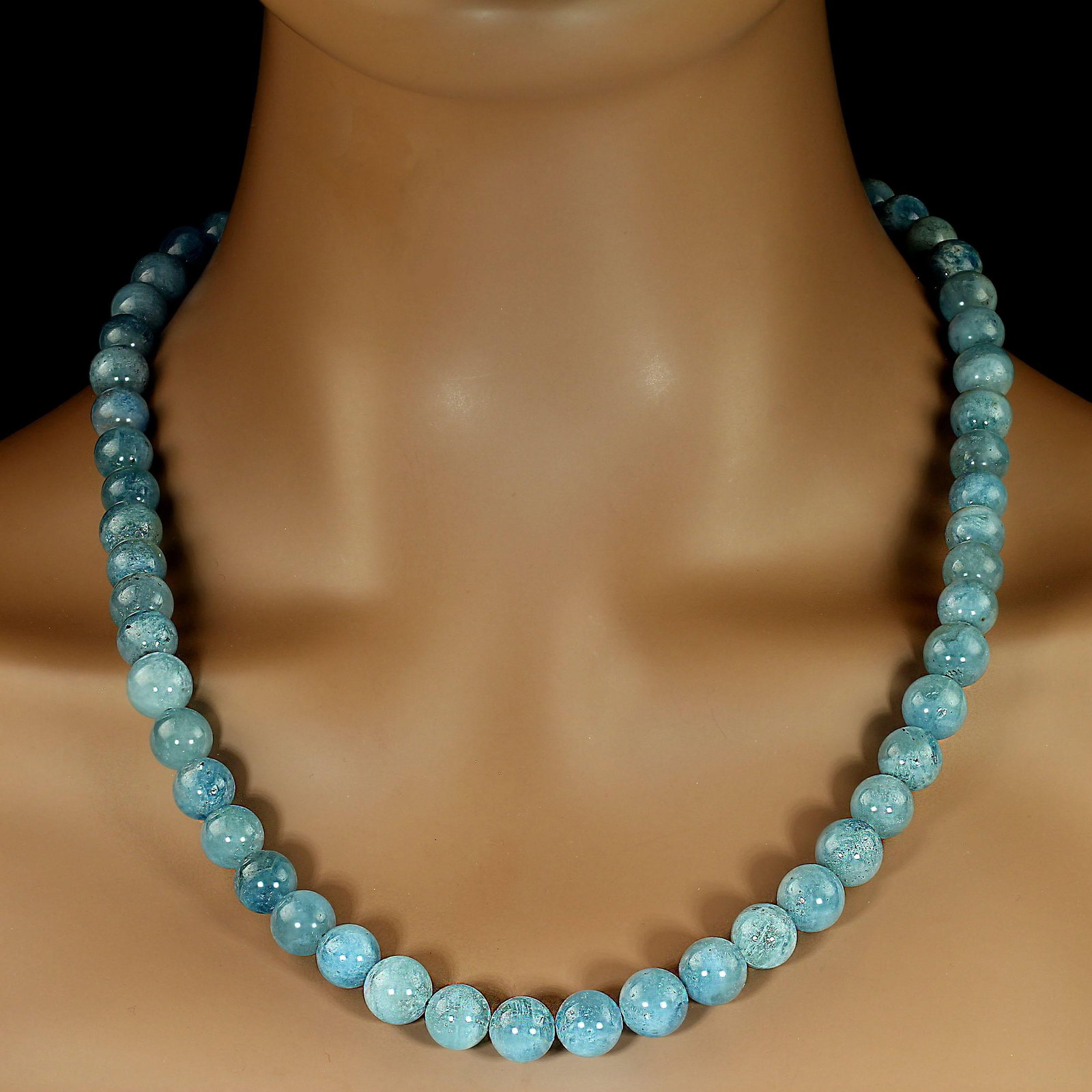 Ajd 22 Inch Medium Blue Translucent Aquamarine Necklace - 2