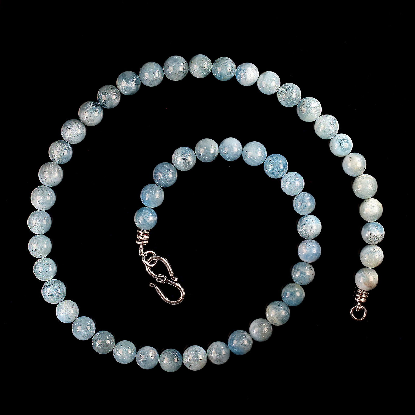 Ajd 22 Inch Medium Blue Translucent Aquamarine Necklace - 3
