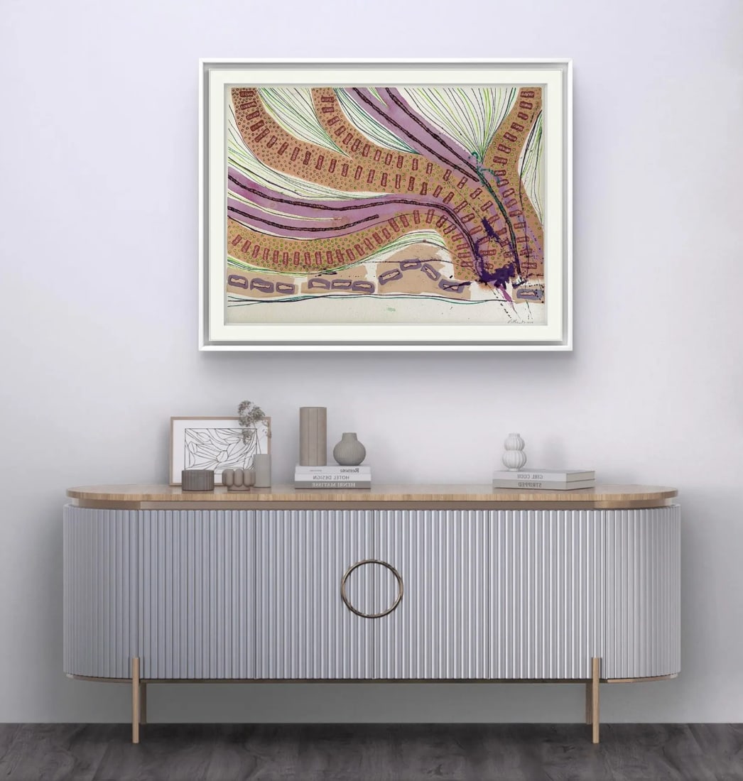 Barbara Beck 2003 Abstract Acrylic Painting on Paper - Signed/Dated/Unframed - 5