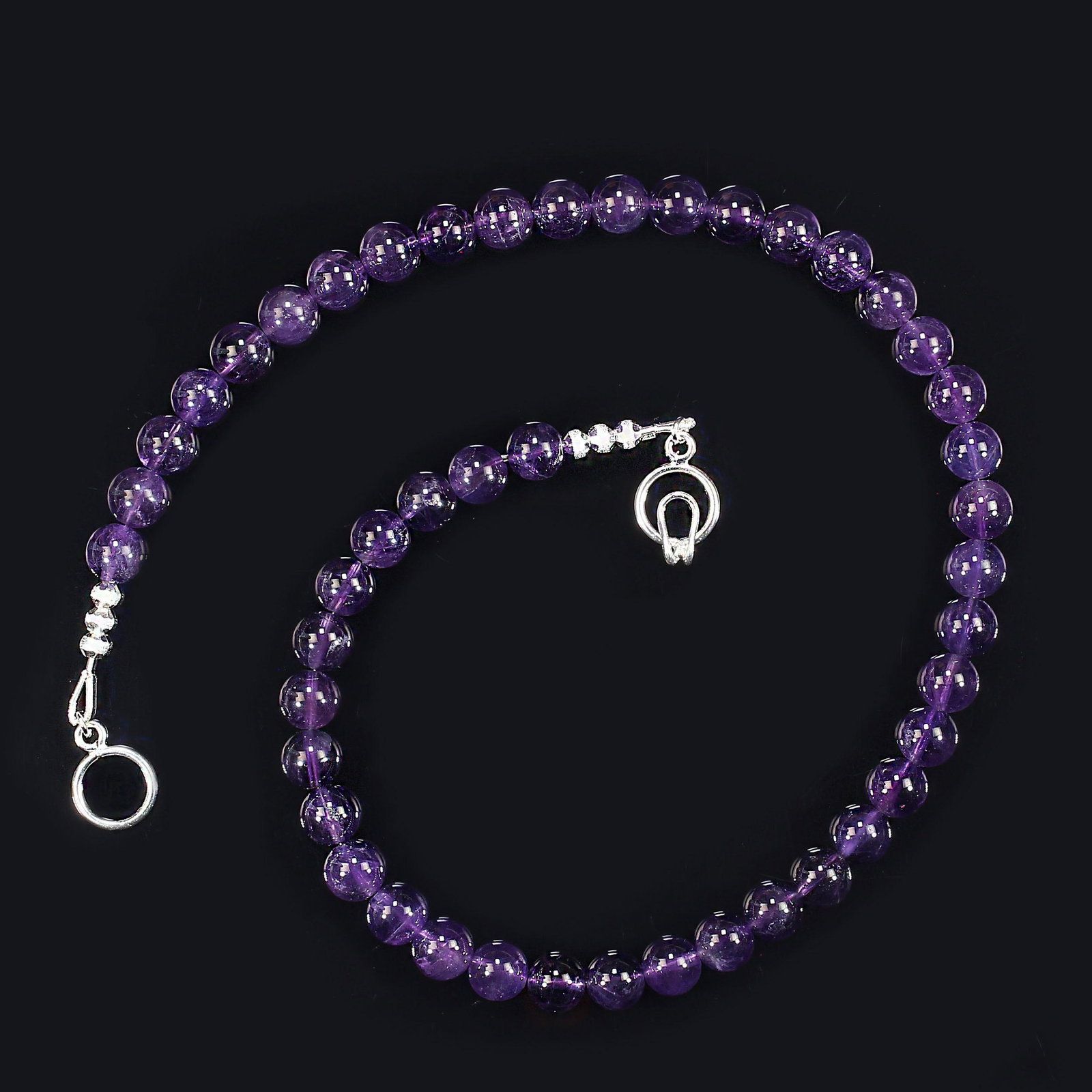 Ajd 17 Inch Amethyst Translucent 8 MM February Birthstone - 2
