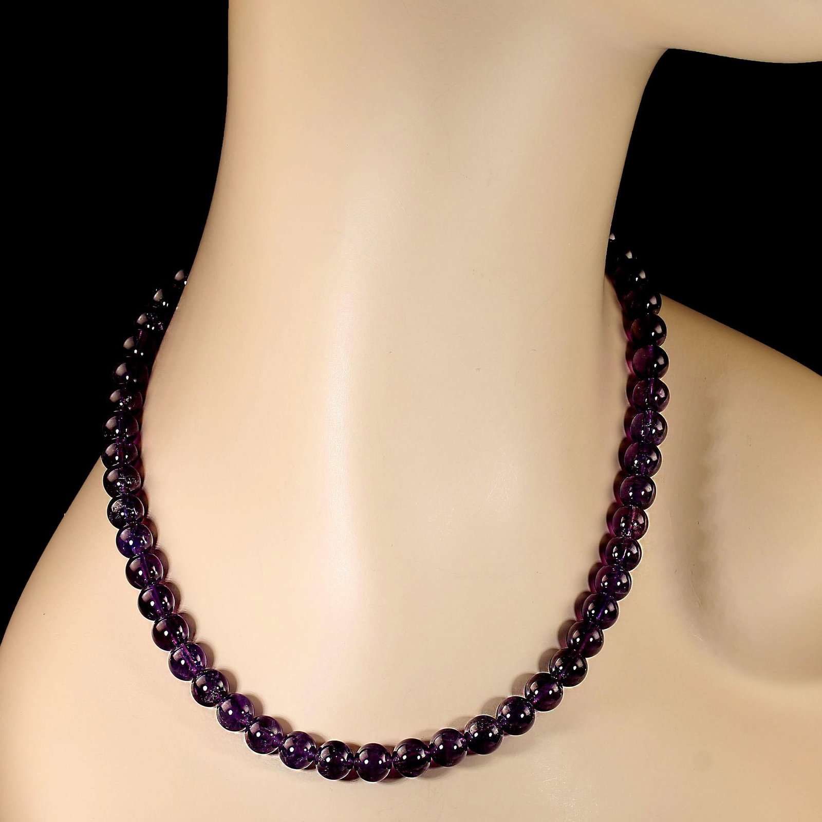 Ajd 17 Inch Amethyst Translucent 8 MM February Birthstone - 4