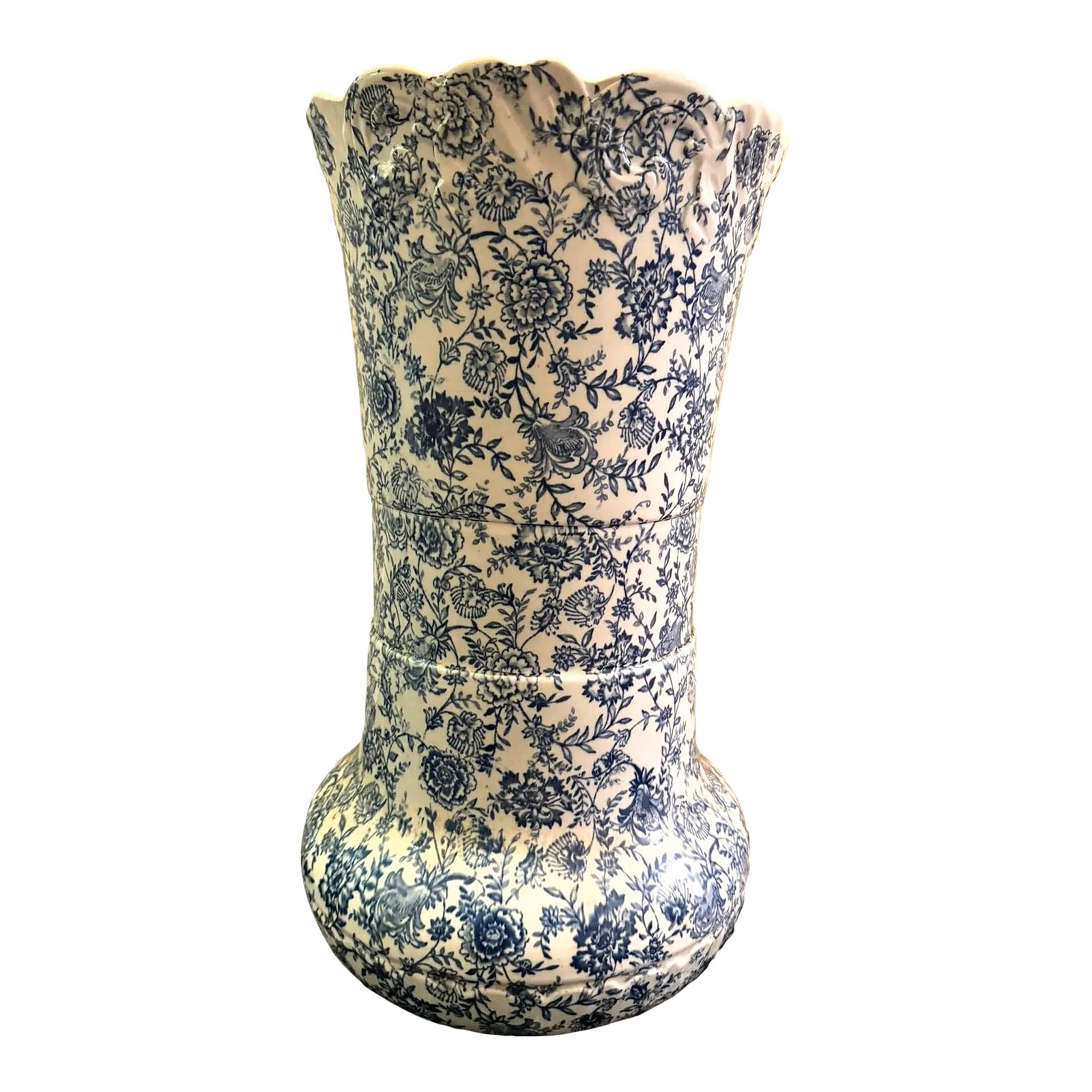 Antique Blue and White Maddocks Lamberton Royal Porcelain Umbrella Stand: This Antique Maddocks Lamberton Blue & White Umbrella Stand, 21" tall, 12" wide, perfect condition. See pictures for details. Condition: Alterations: Original Condition Unaltered Imperfections: Some