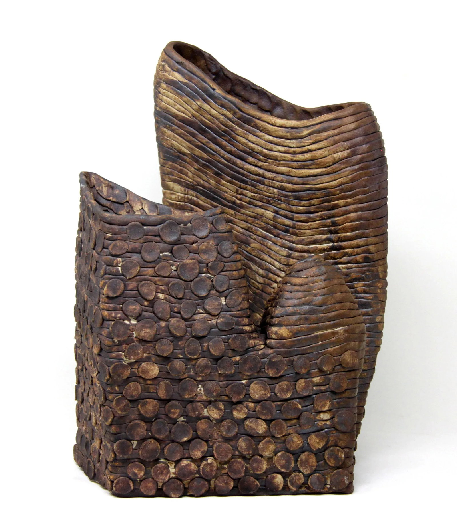 Sculptural Mid Century Modern Brutalist Studio Art Pottery Vase Signed - 10