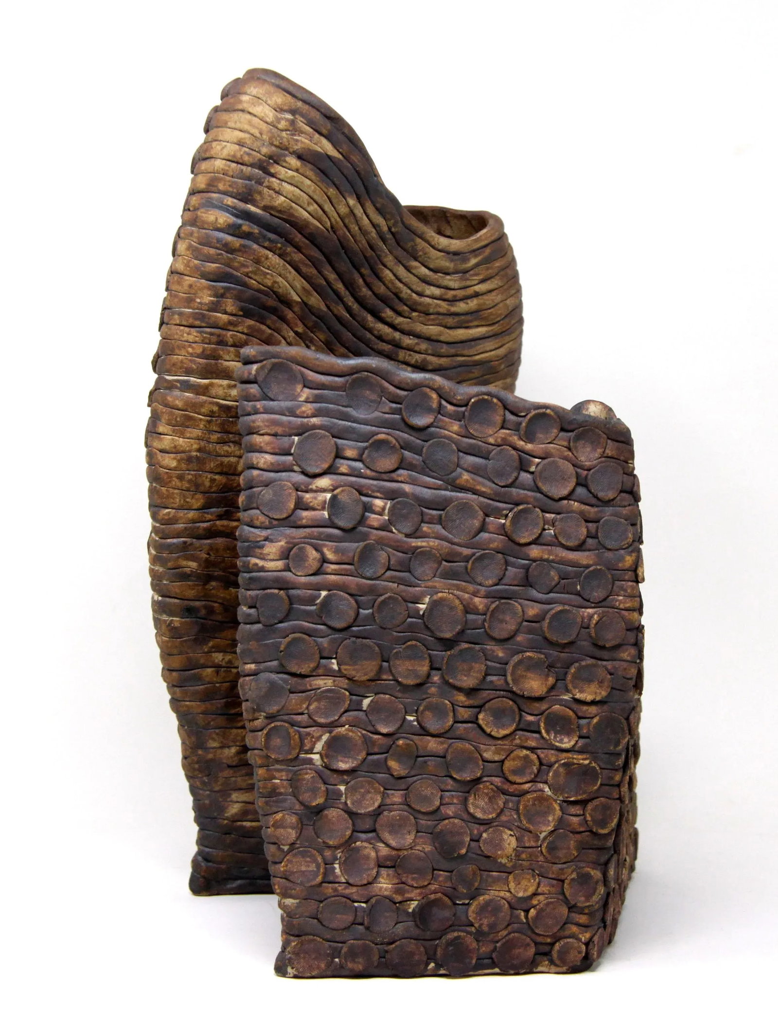 Sculptural Mid Century Modern Brutalist Studio Art Pottery Vase Signed - 3