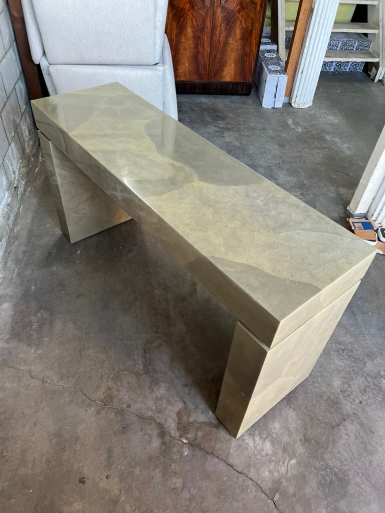 Modern Faux Parchment Lacquered Console by Sally Sirkin Lewis for J. Robert Scott - 12