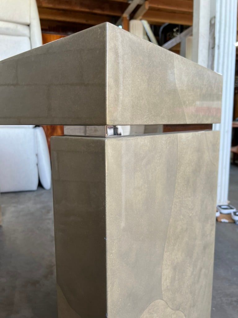 Modern Faux Parchment Lacquered Console by Sally Sirkin Lewis for J. Robert Scott - 13